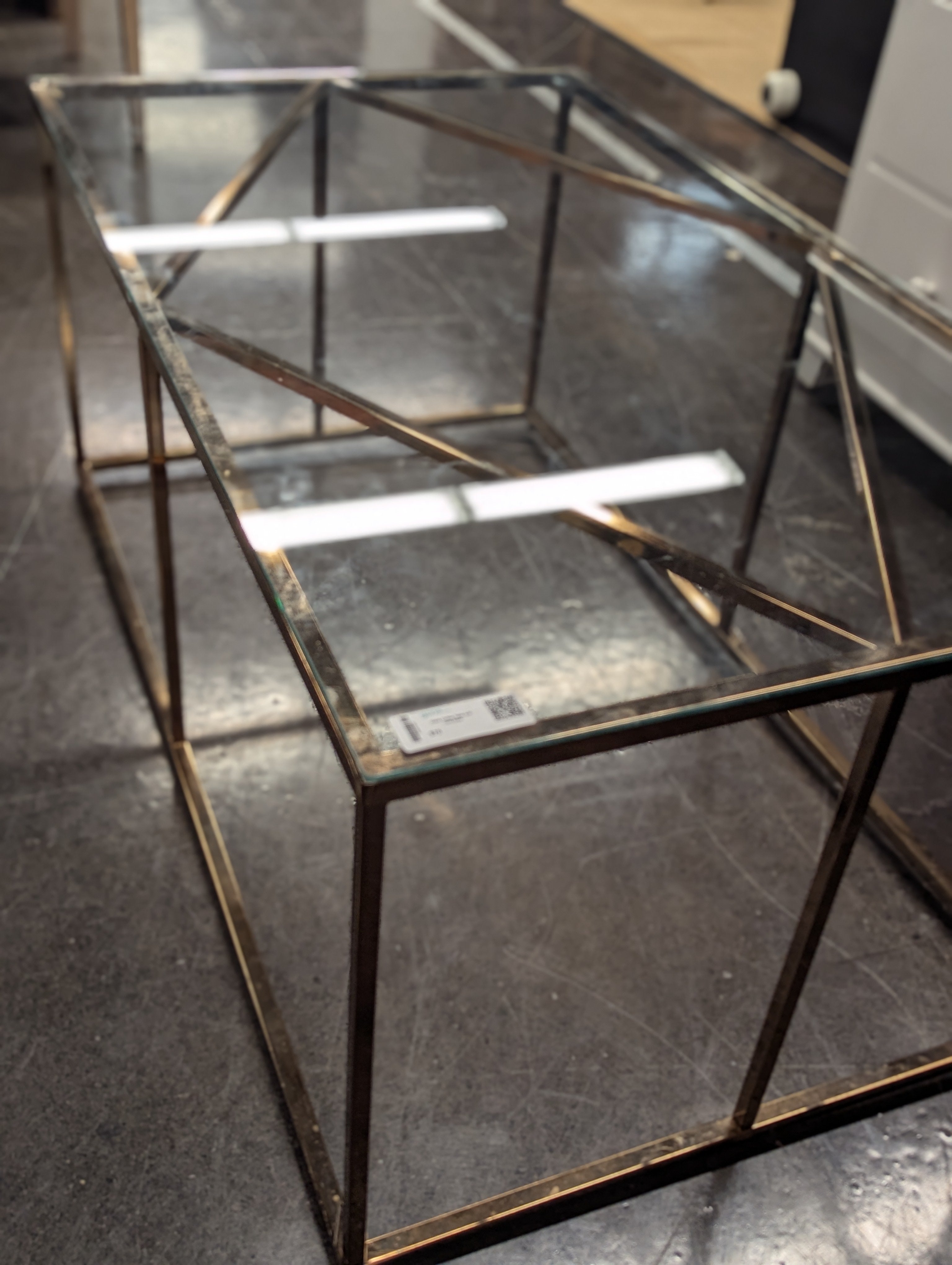 Glass Coffee Table with Gold Base