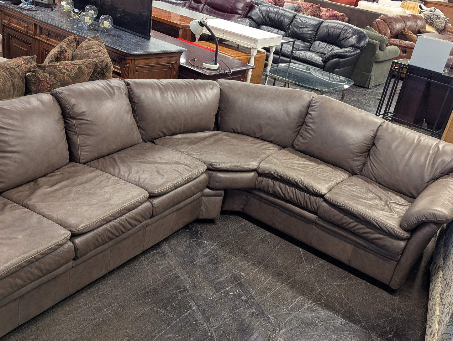 Gray Sectional Leather Couch