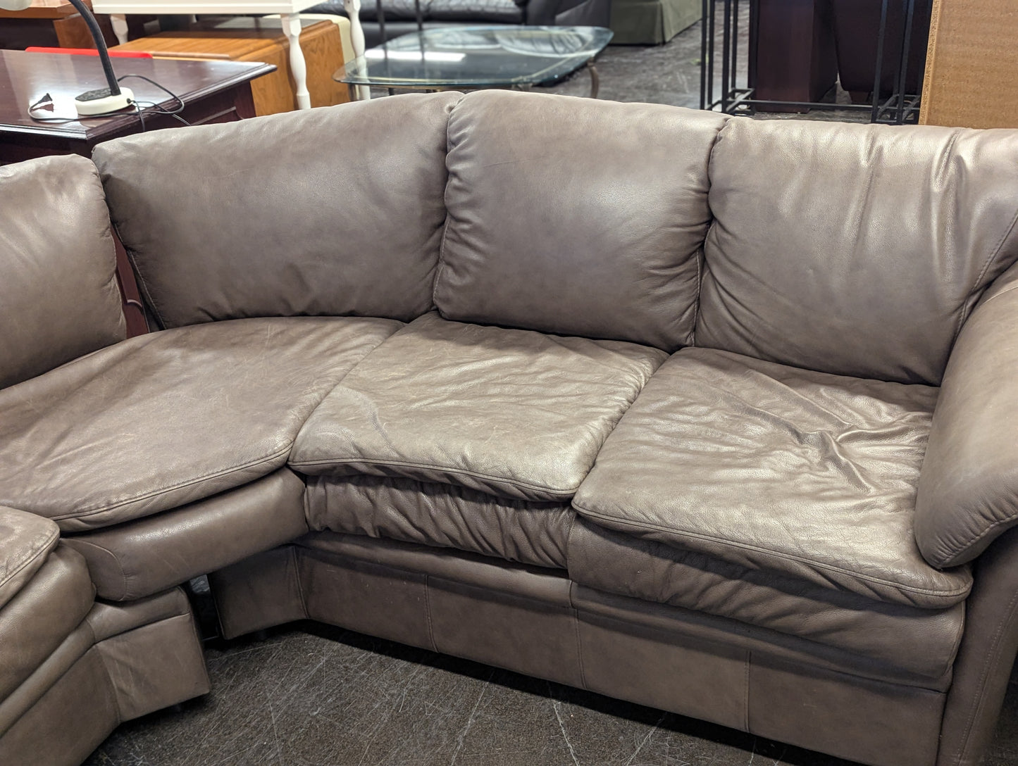 Gray Sectional Leather Couch