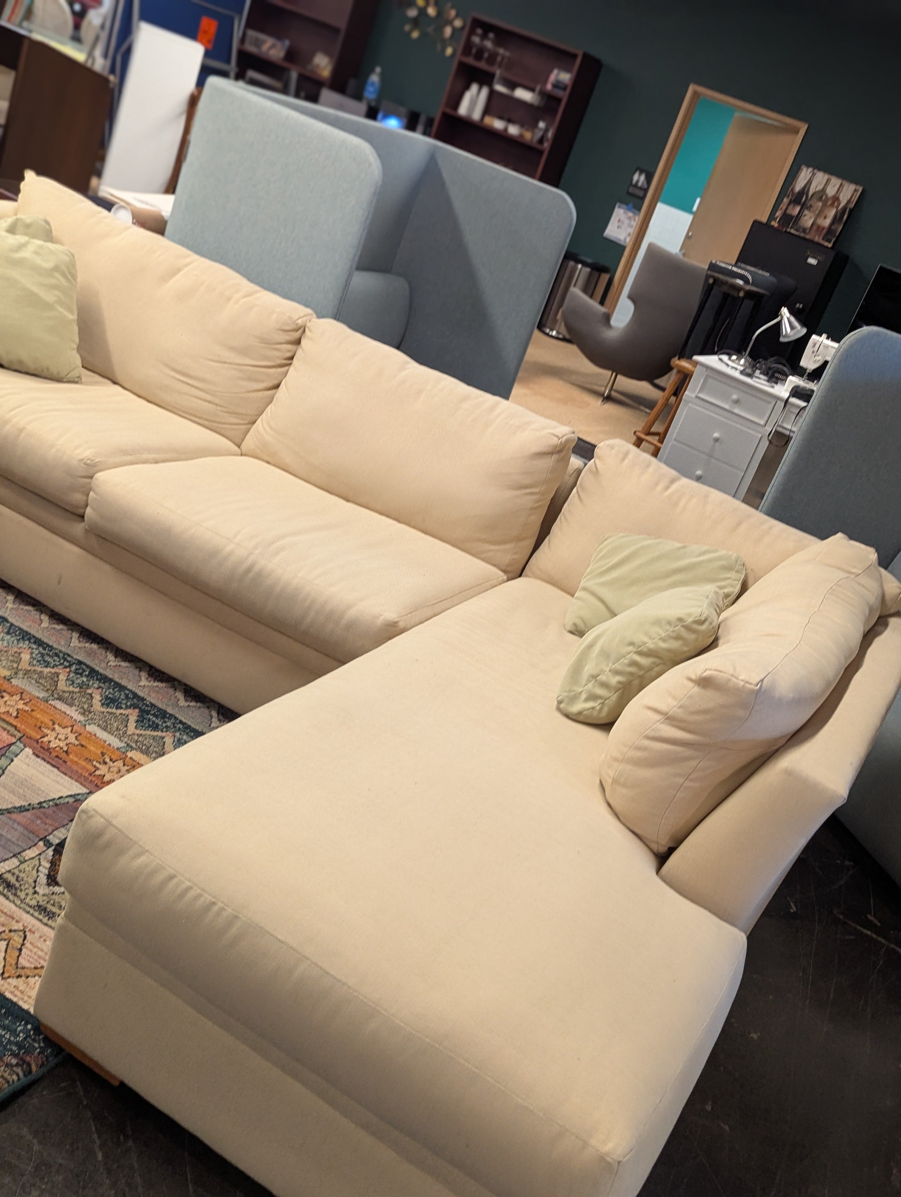 Beige L Shaped Sectional