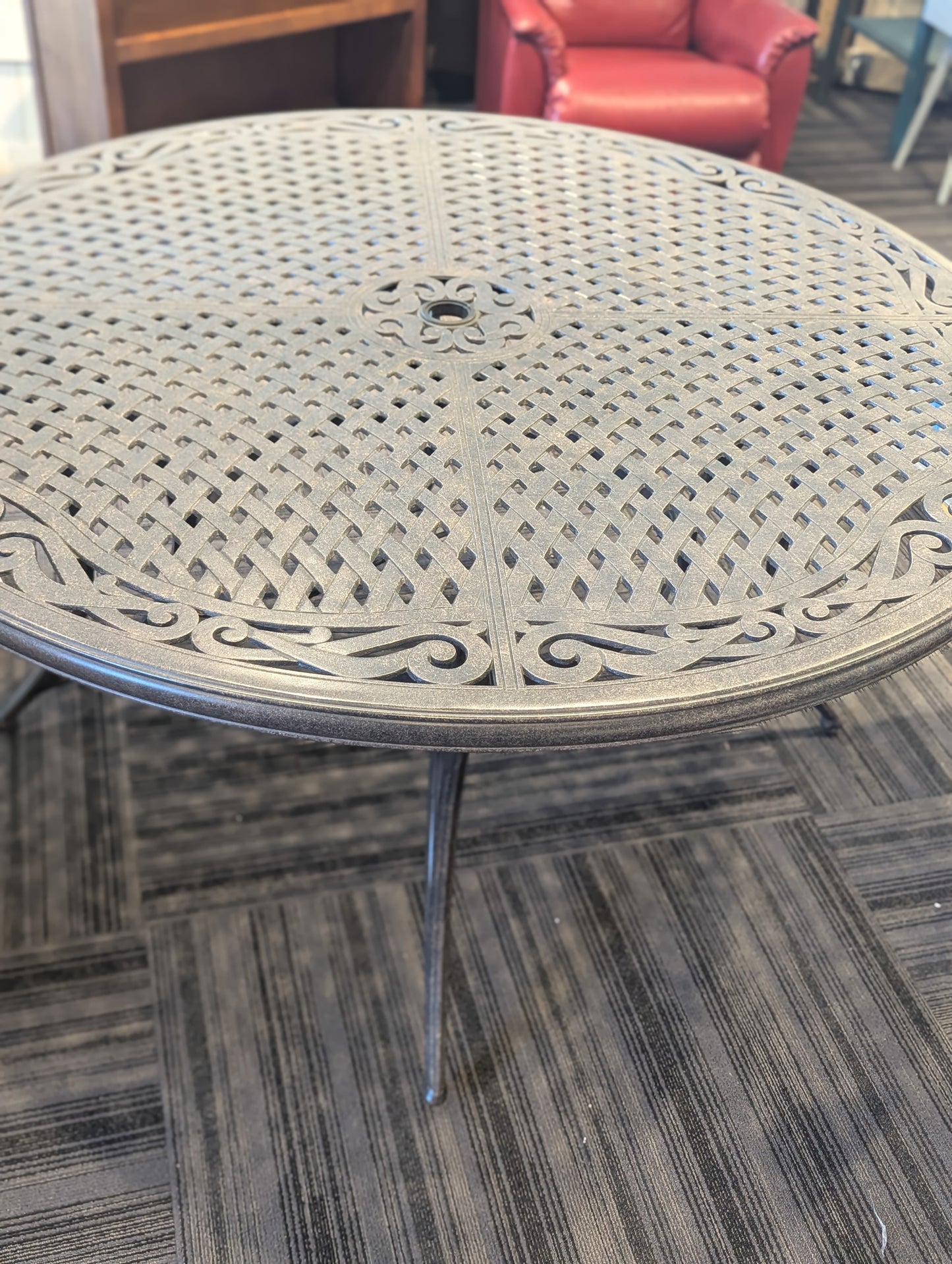 Large Metal Table and 5 Chairs Patio Set