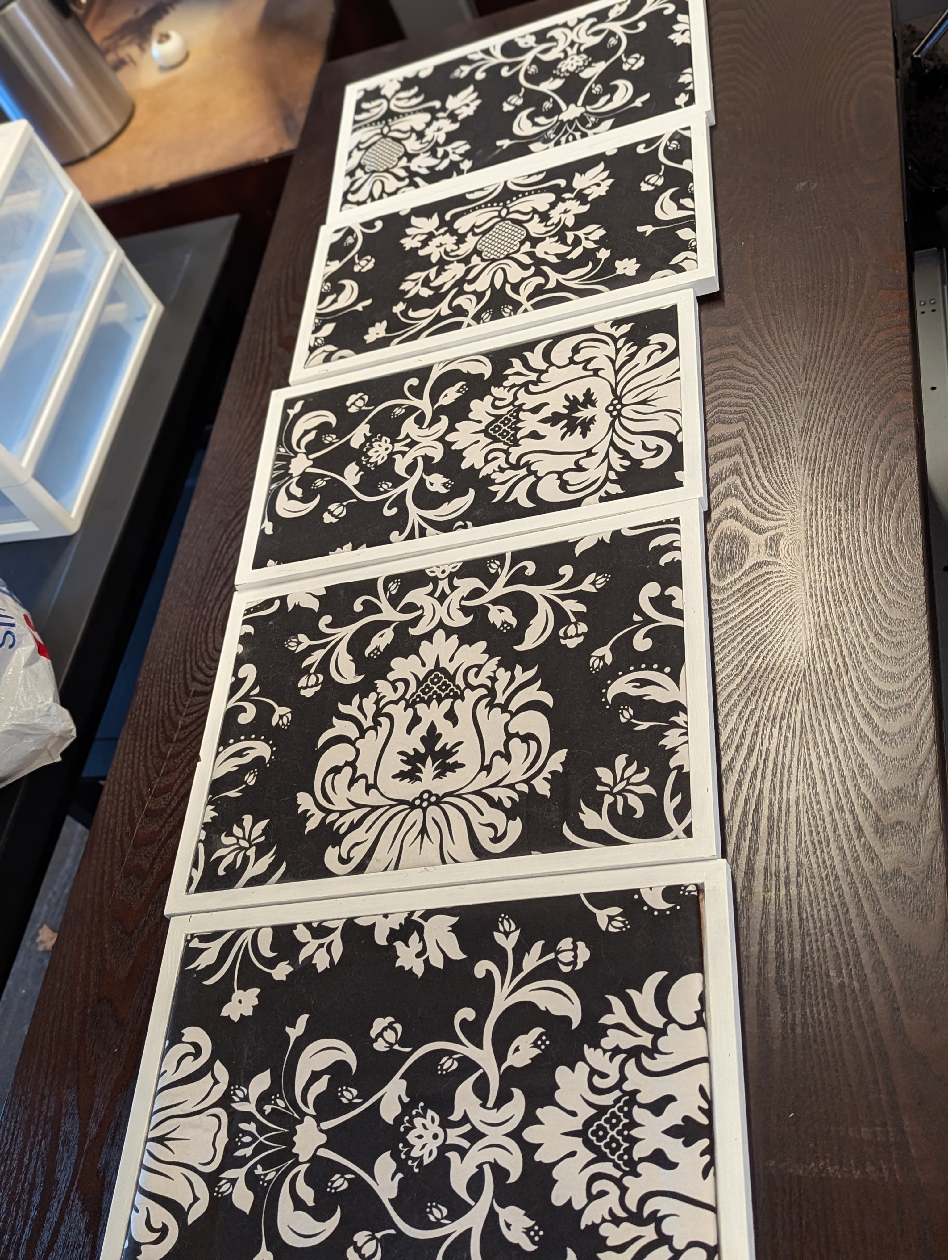 Frame Pieces of Black And White Fabric