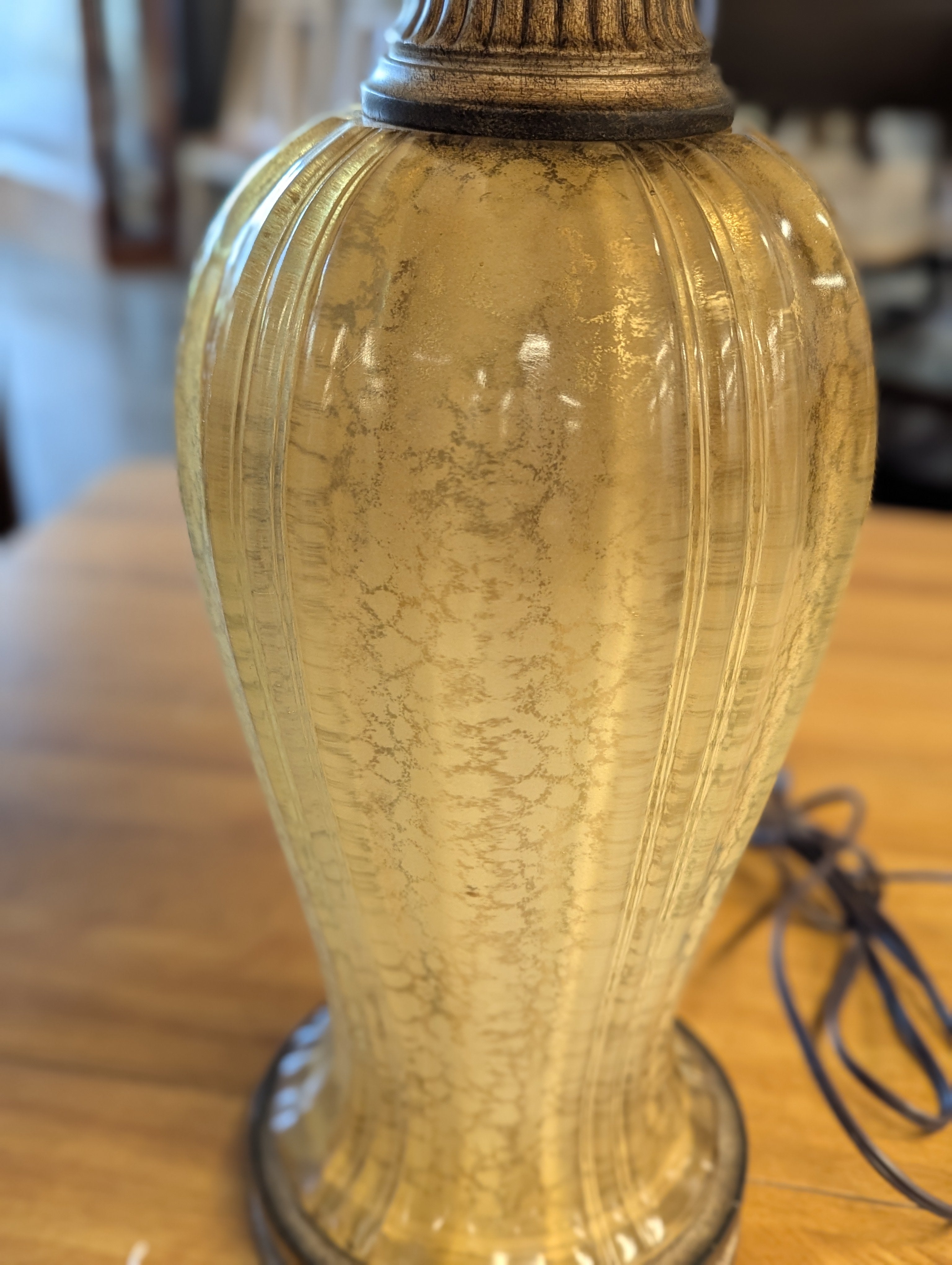 Pair of Murano Glass Table Lamps With Ombre Finish