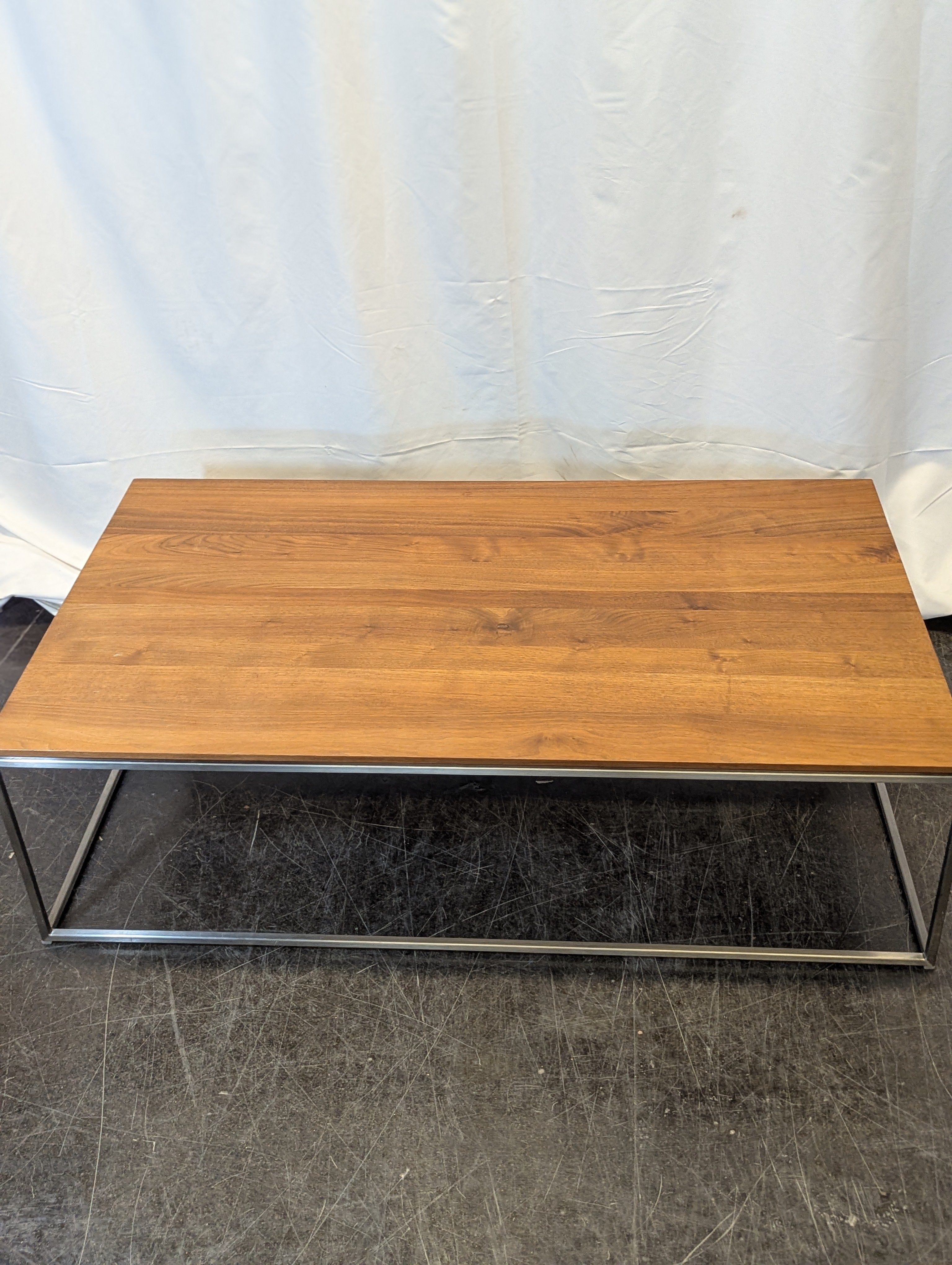 Metal and Wood Rectangle Coffee Table