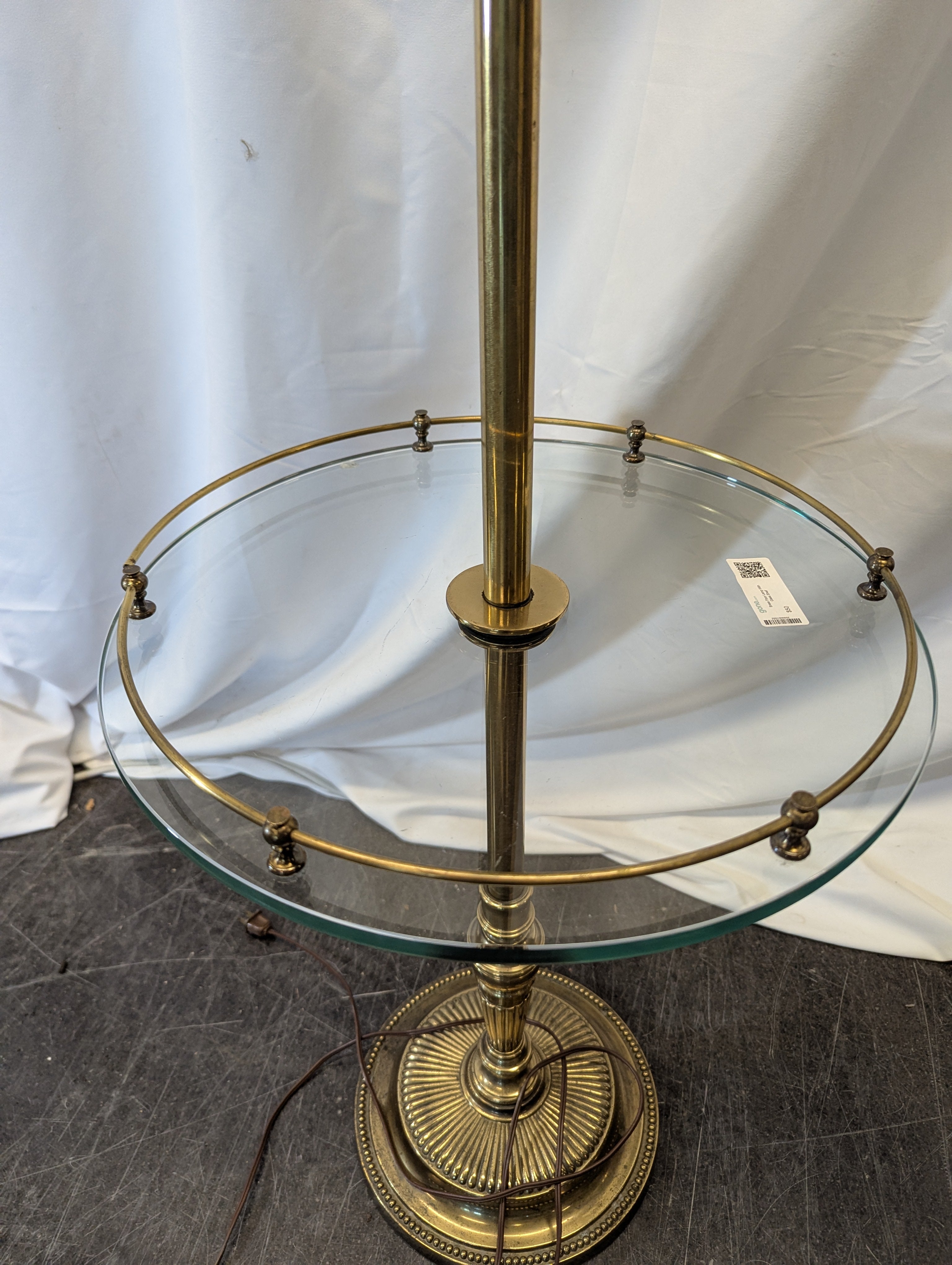 Brass Floor Lamp With Glass Shelf