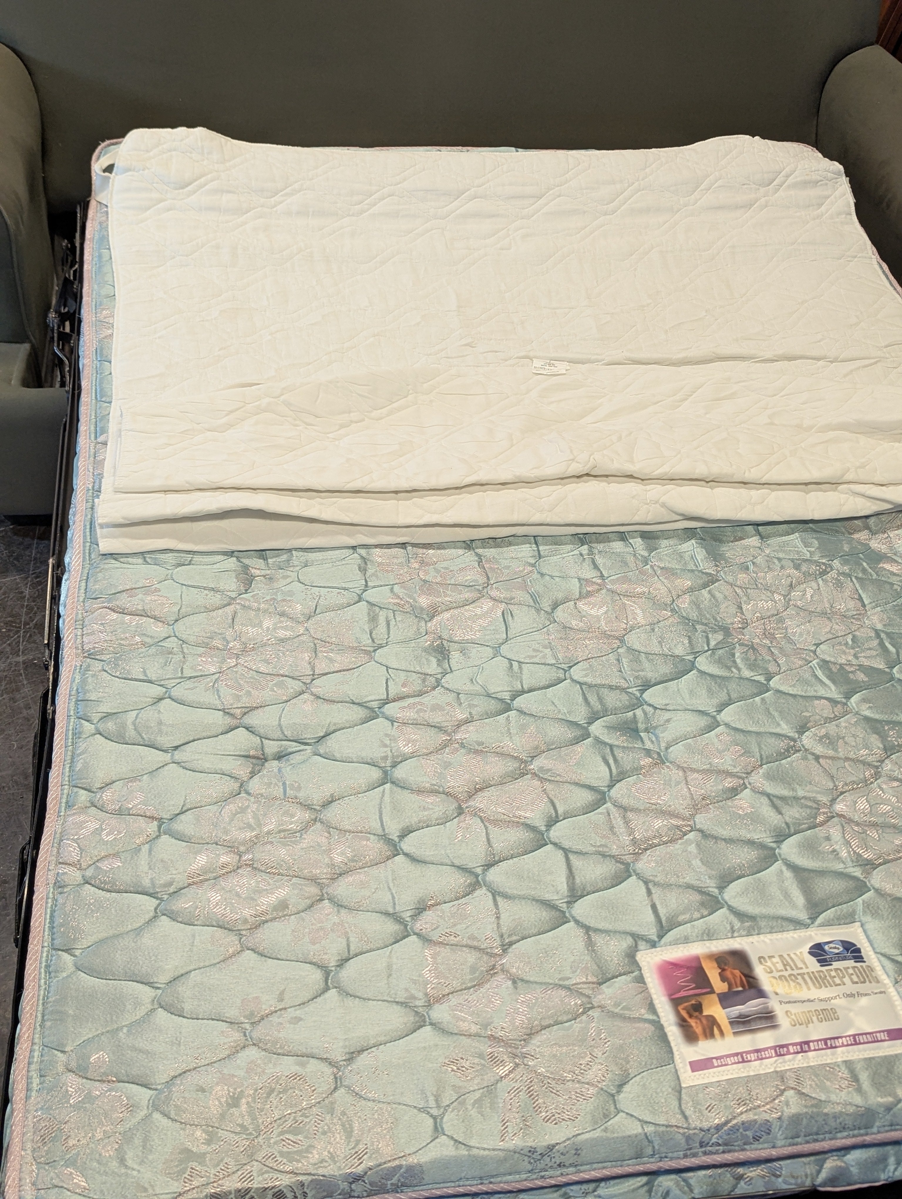 Sage Microfiber Loveseat (Sleeper Sofa)