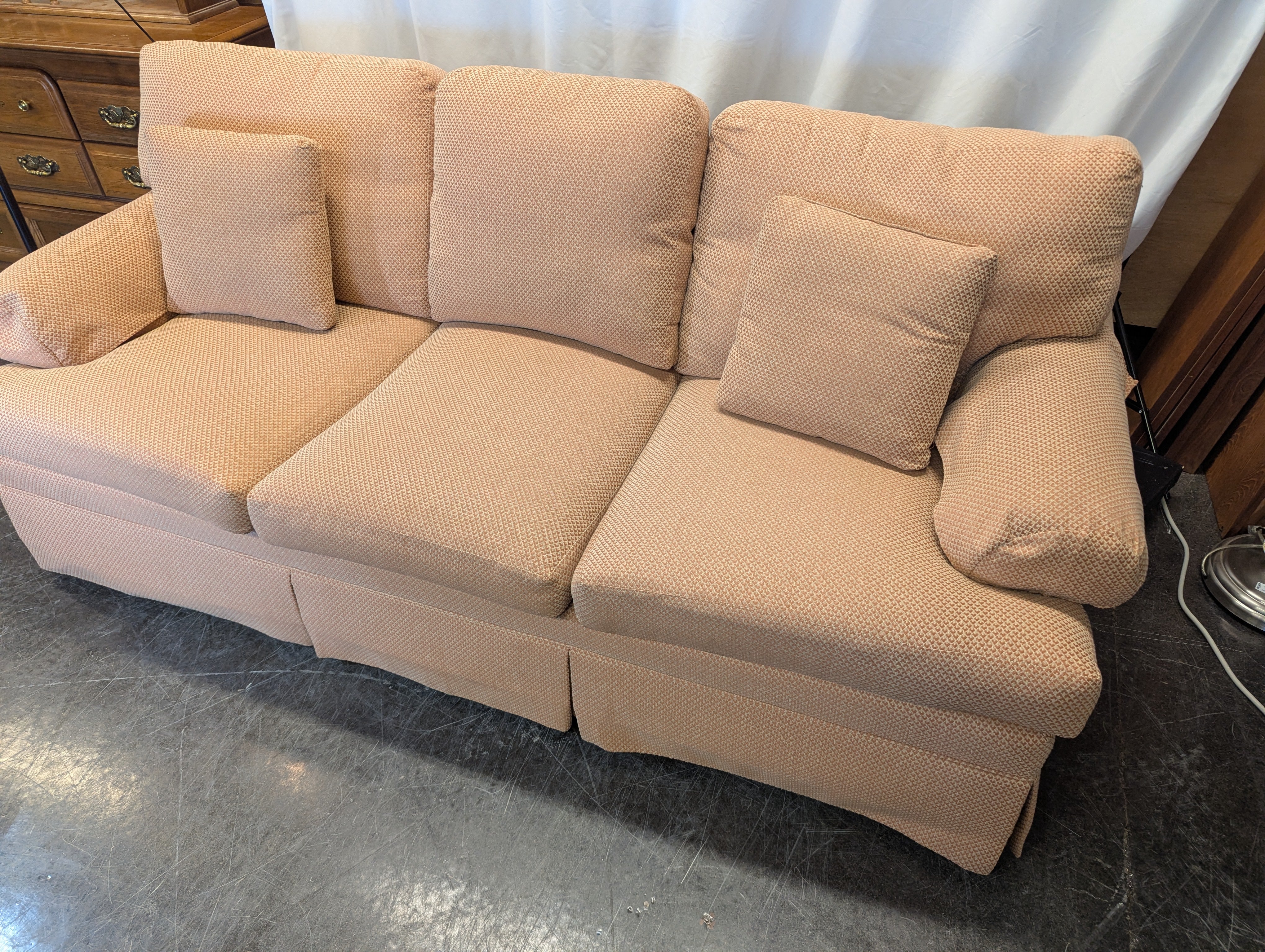 Textured Salmon Couch