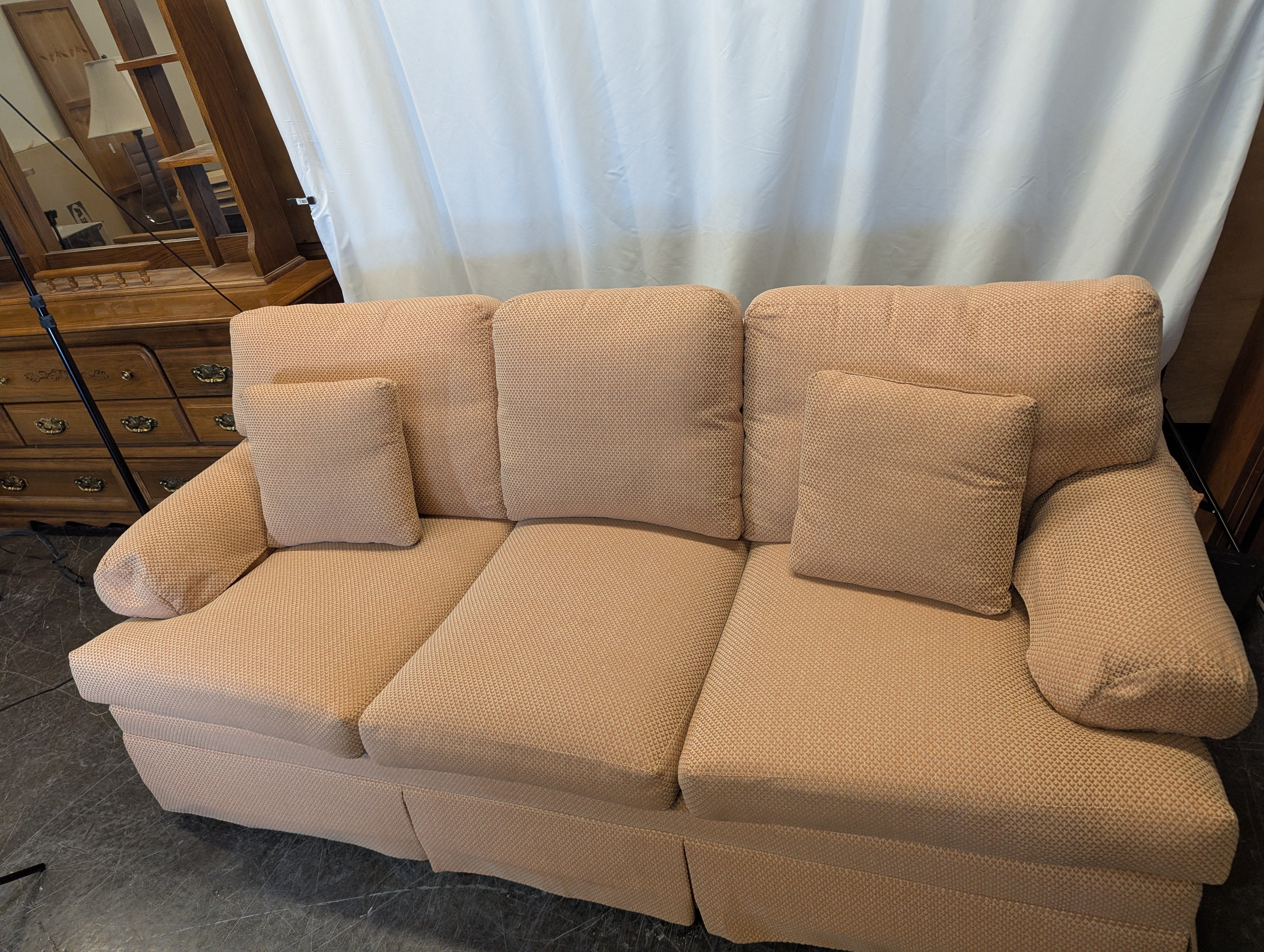 Textured Salmon Couch