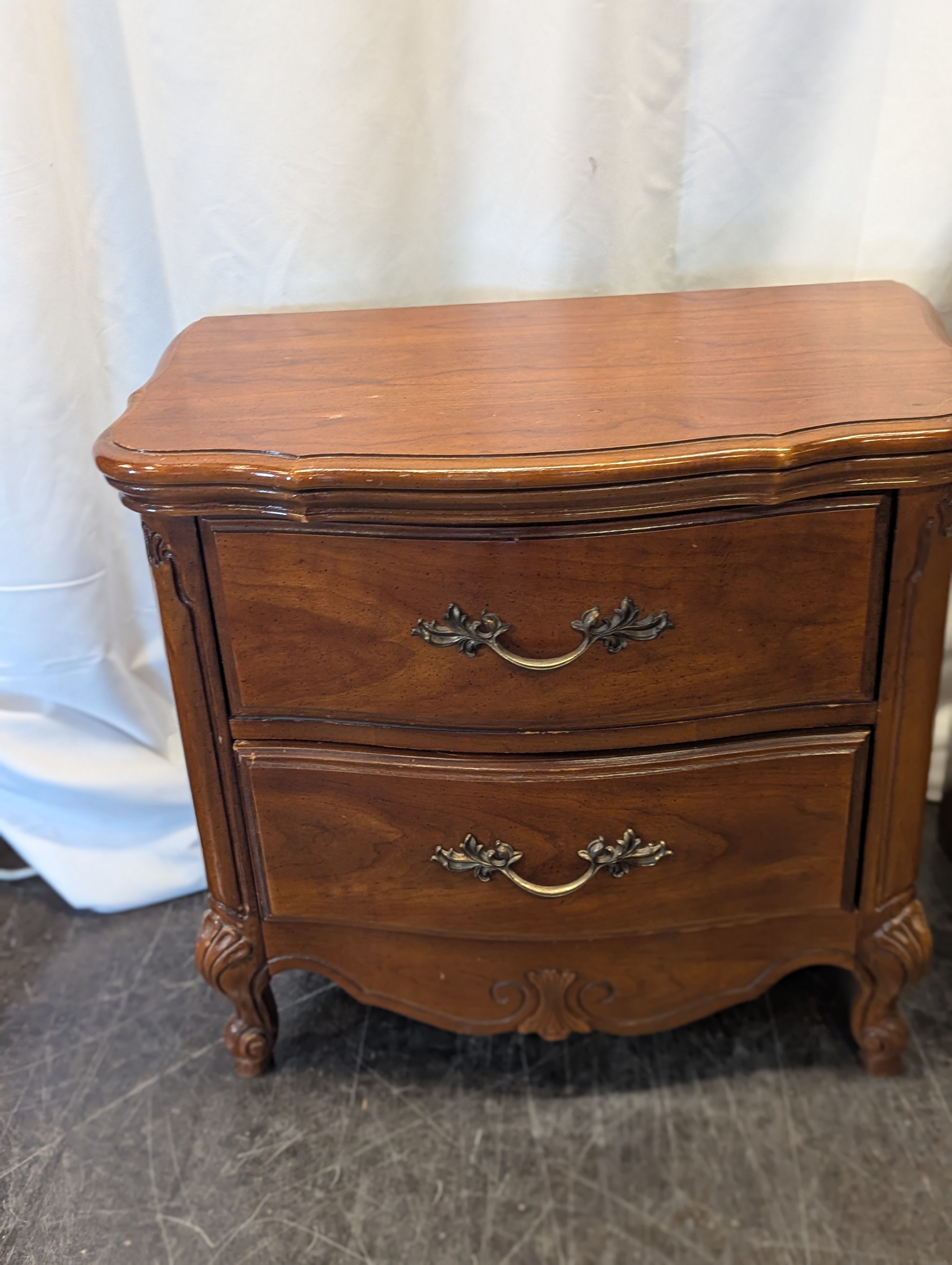 2 Drawer Nightstand With Brass Pulls (Set of 2)