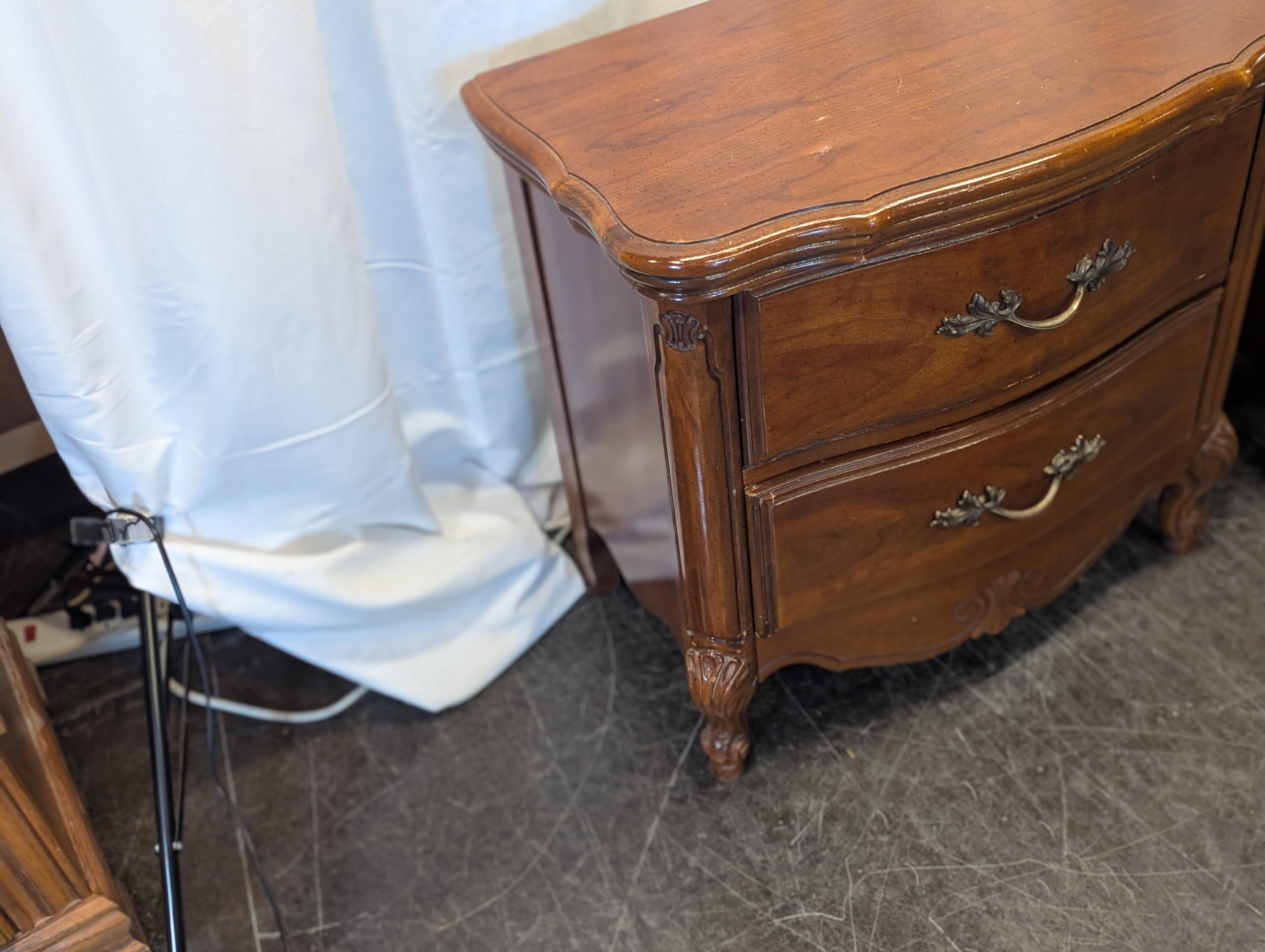 2 Drawer Nightstand With Brass Pulls (Set of 2)