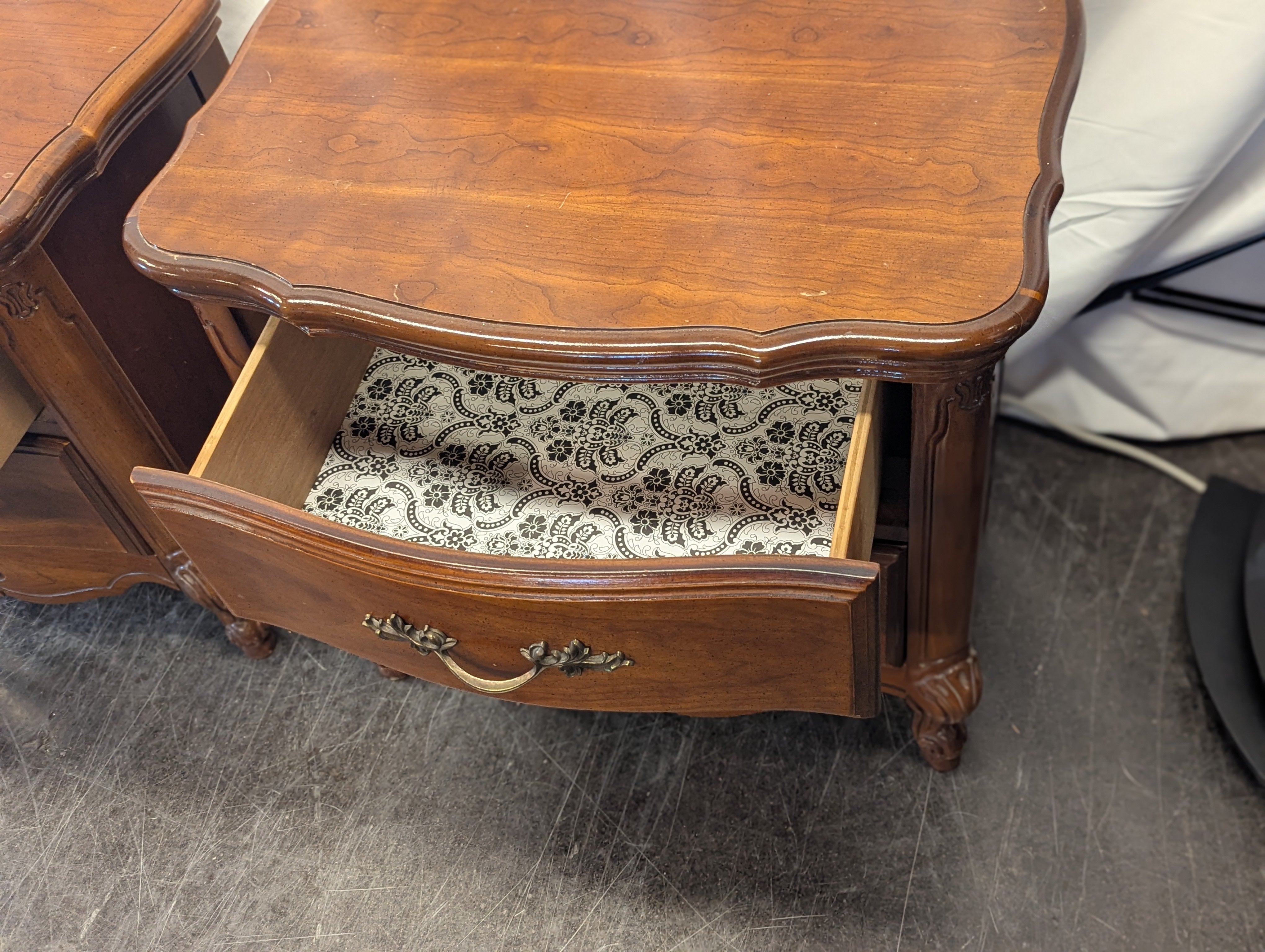 2 Drawer Nightstand With Brass Pulls (Set of 2)