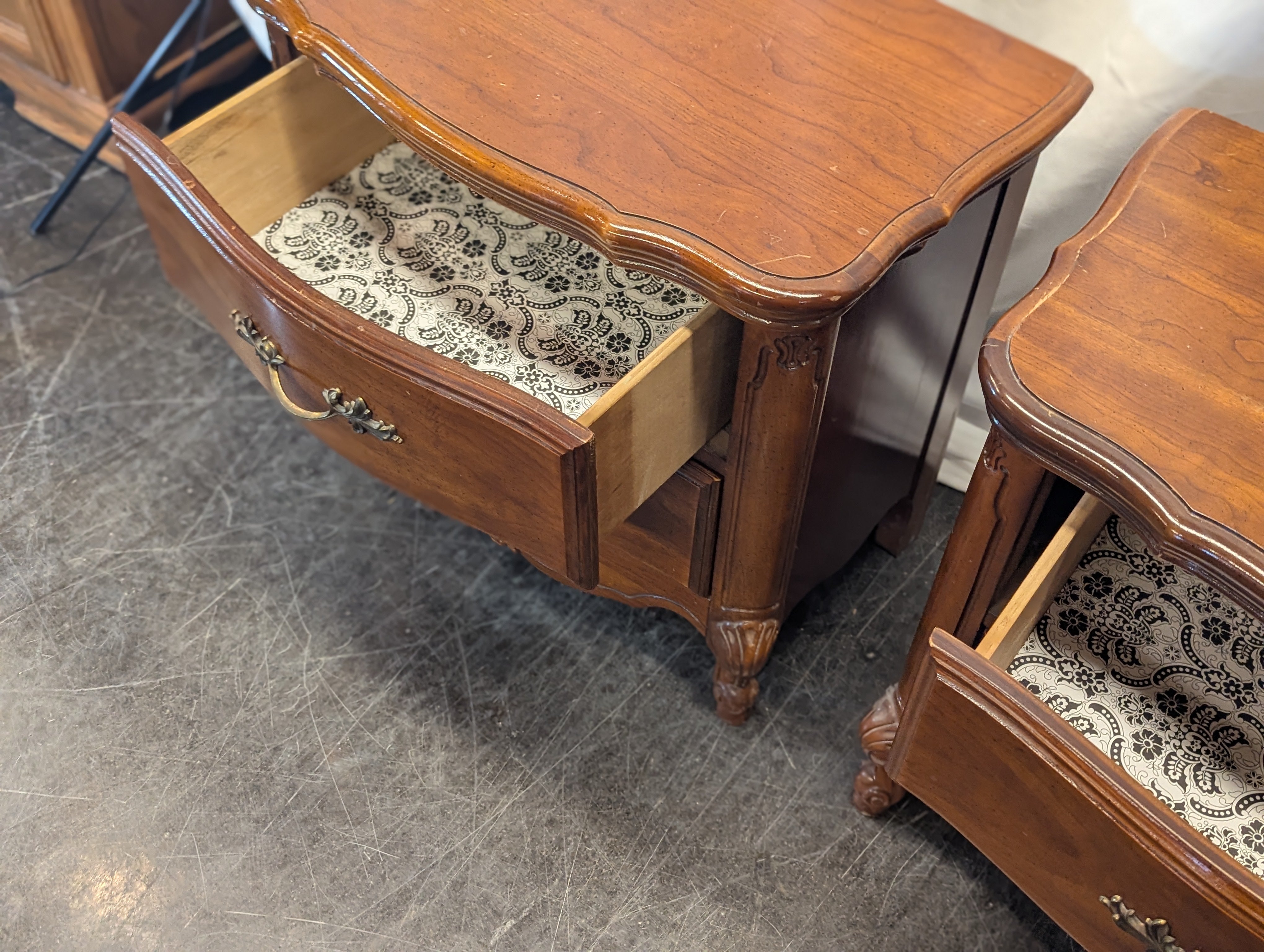 2 Drawer Nightstand With Brass Pulls (Set of 2)