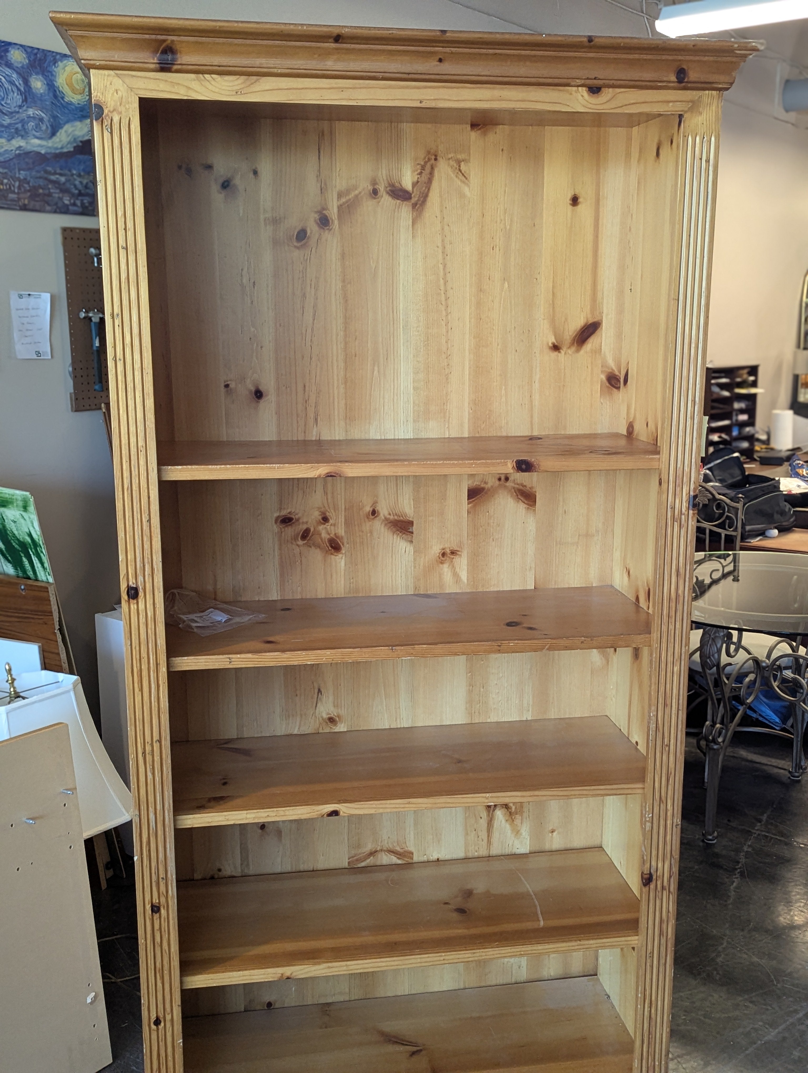 Large Oak Bookcase With Trim