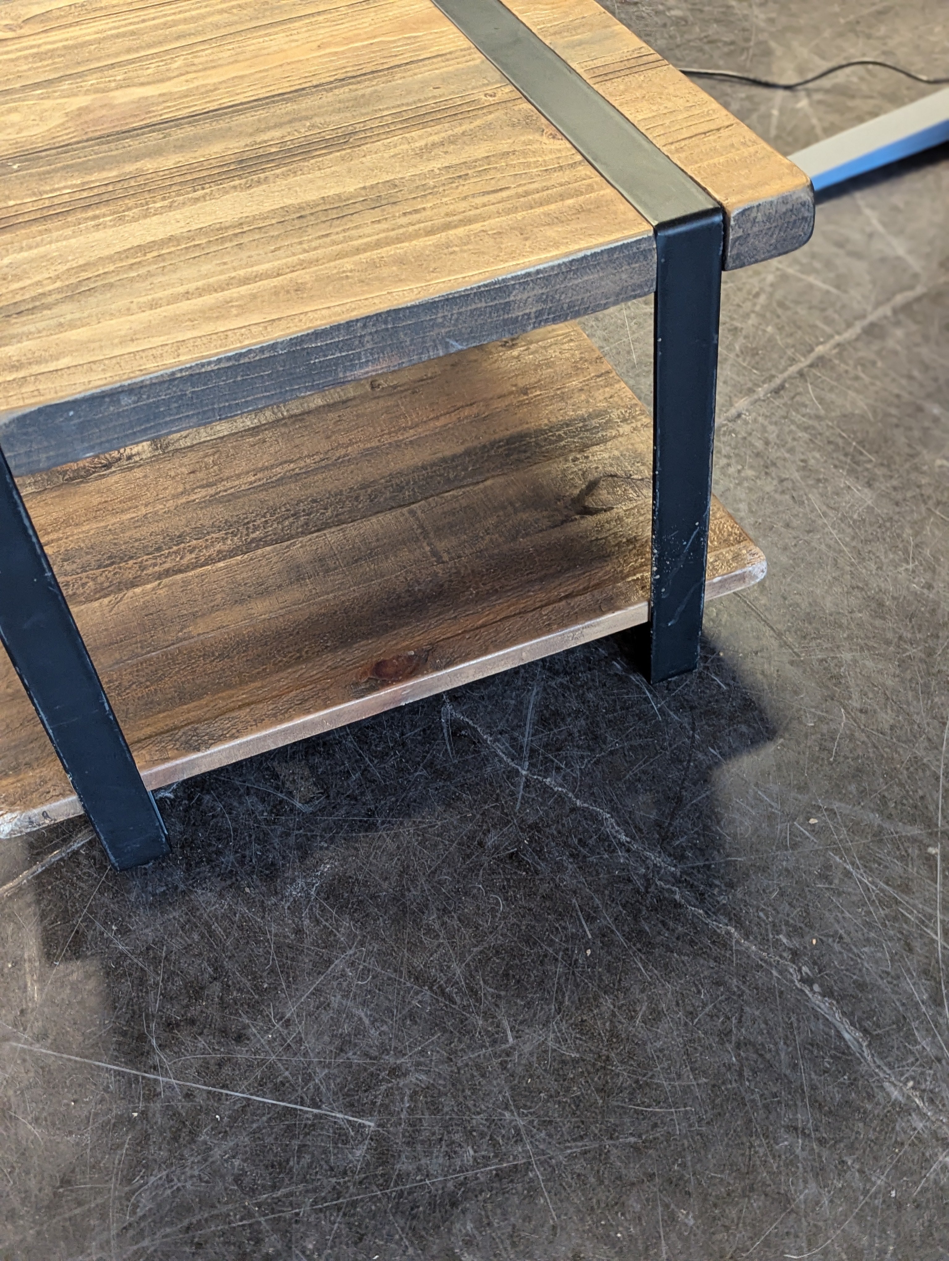 Wood And Metal End Table