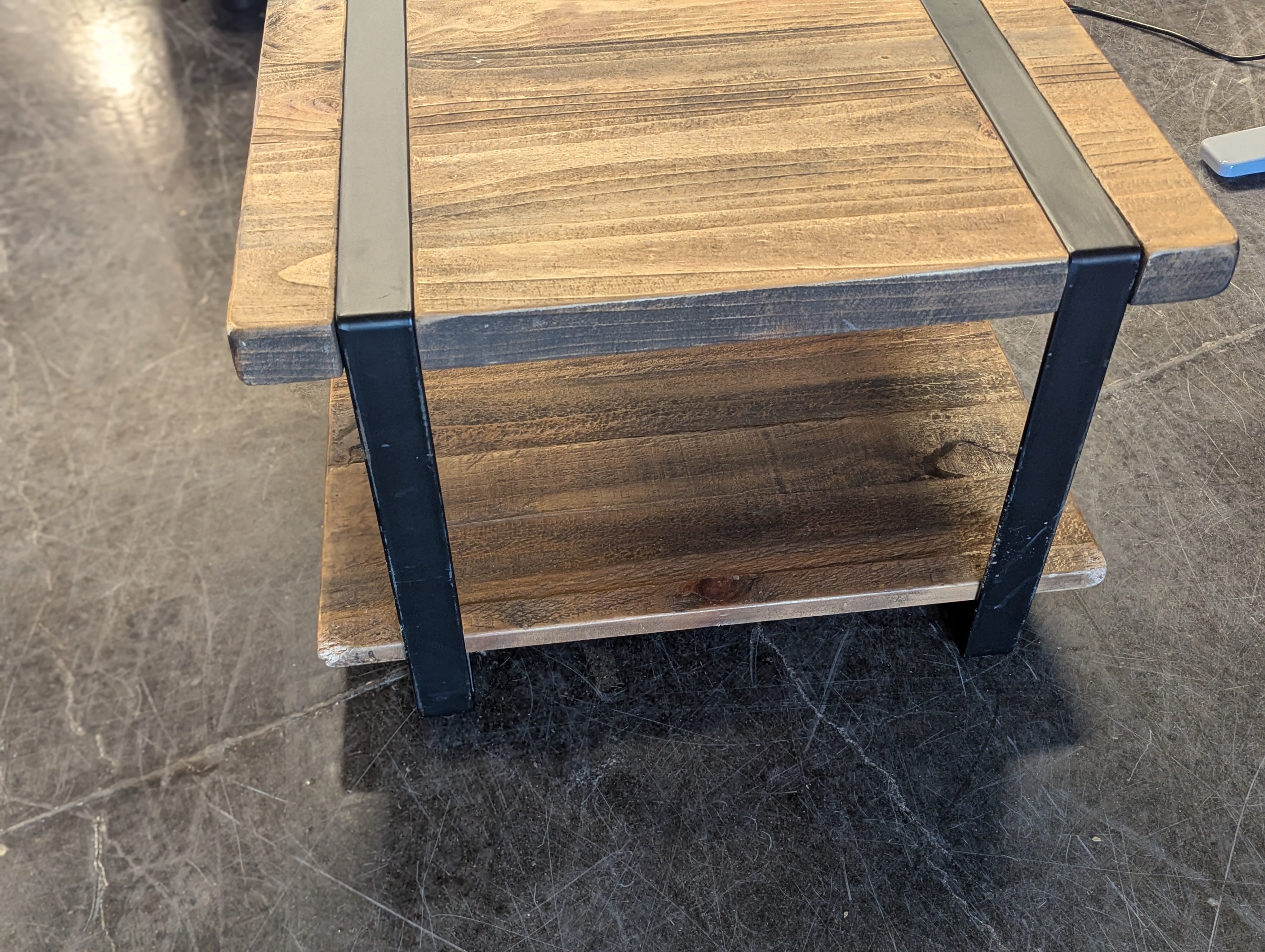 Wood And Metal End Table