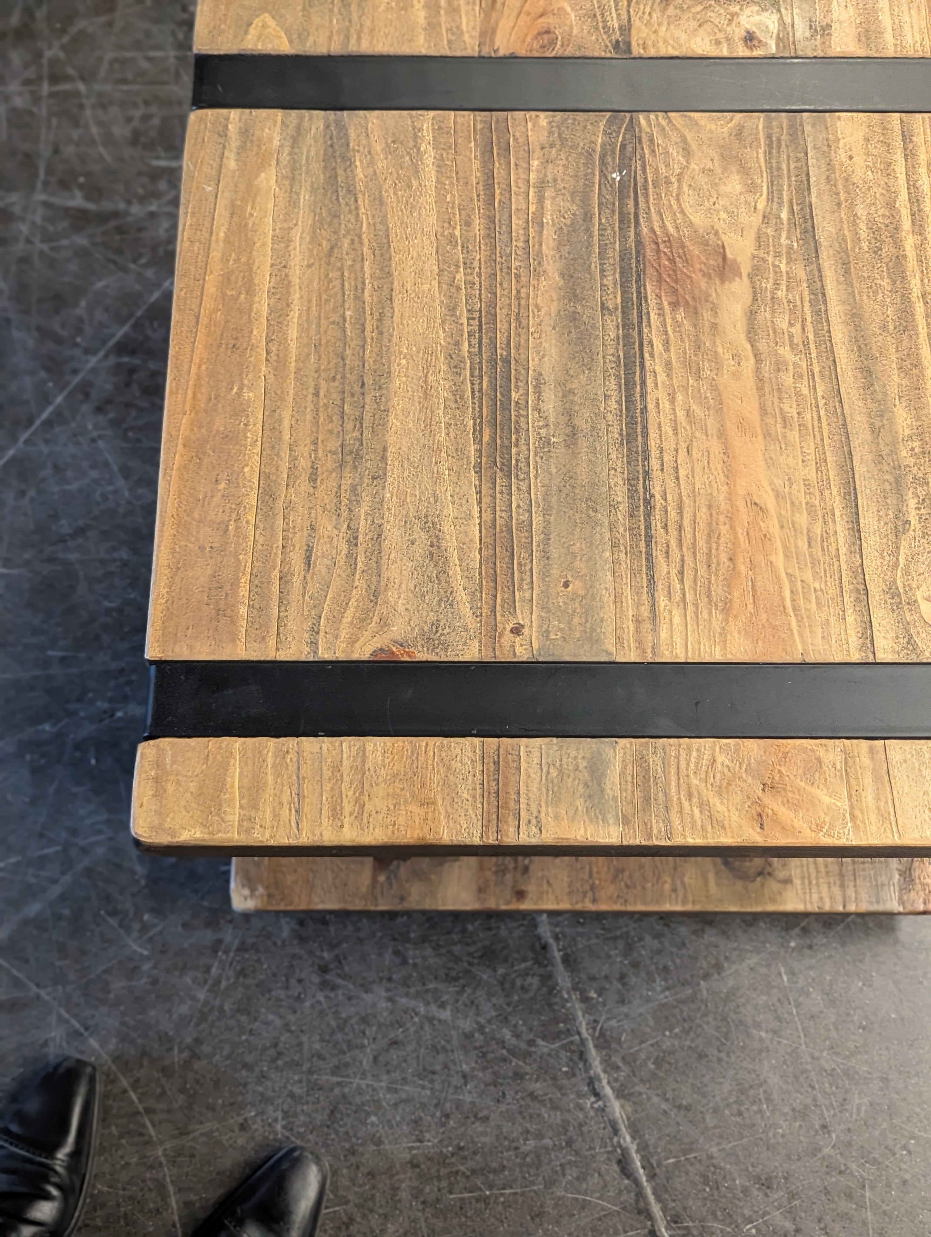 Wood And Metal End Table