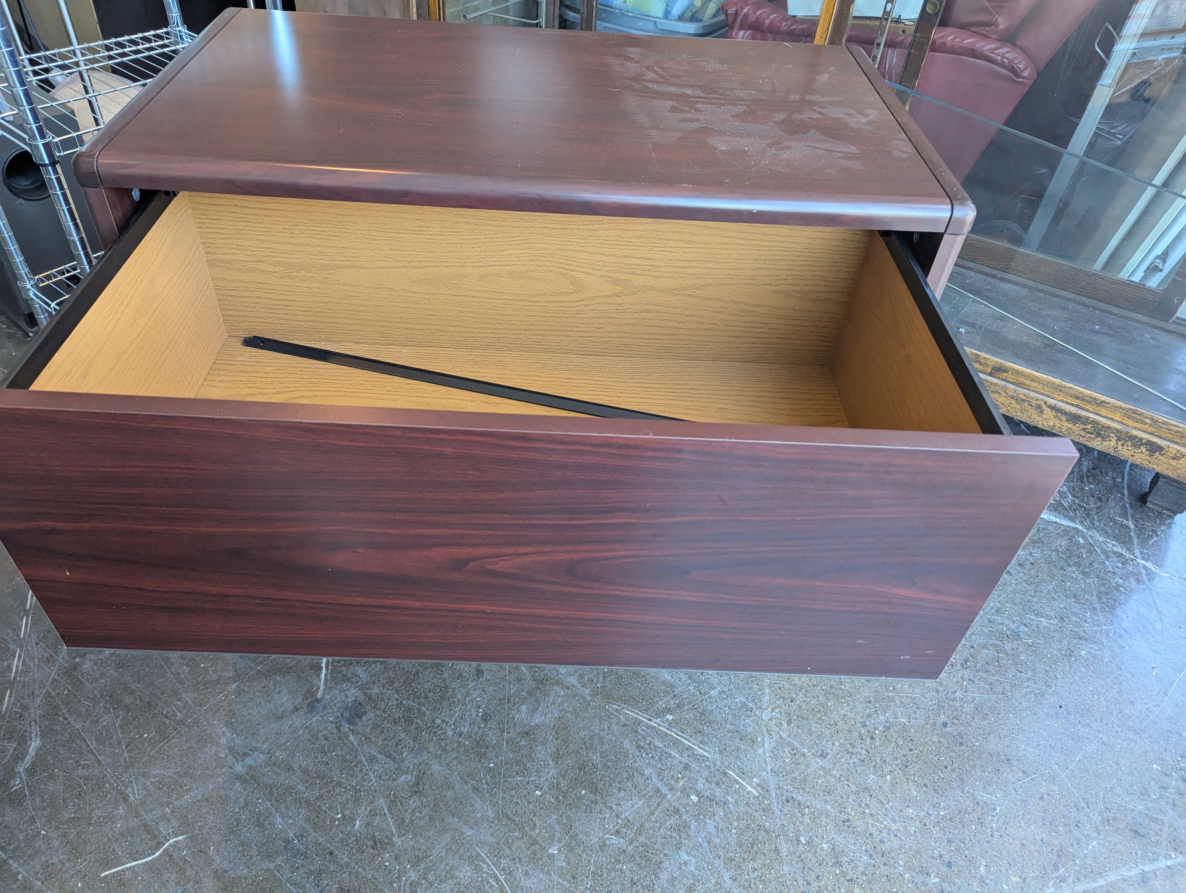Cherry Wood Two Drawer Filing Cabinet