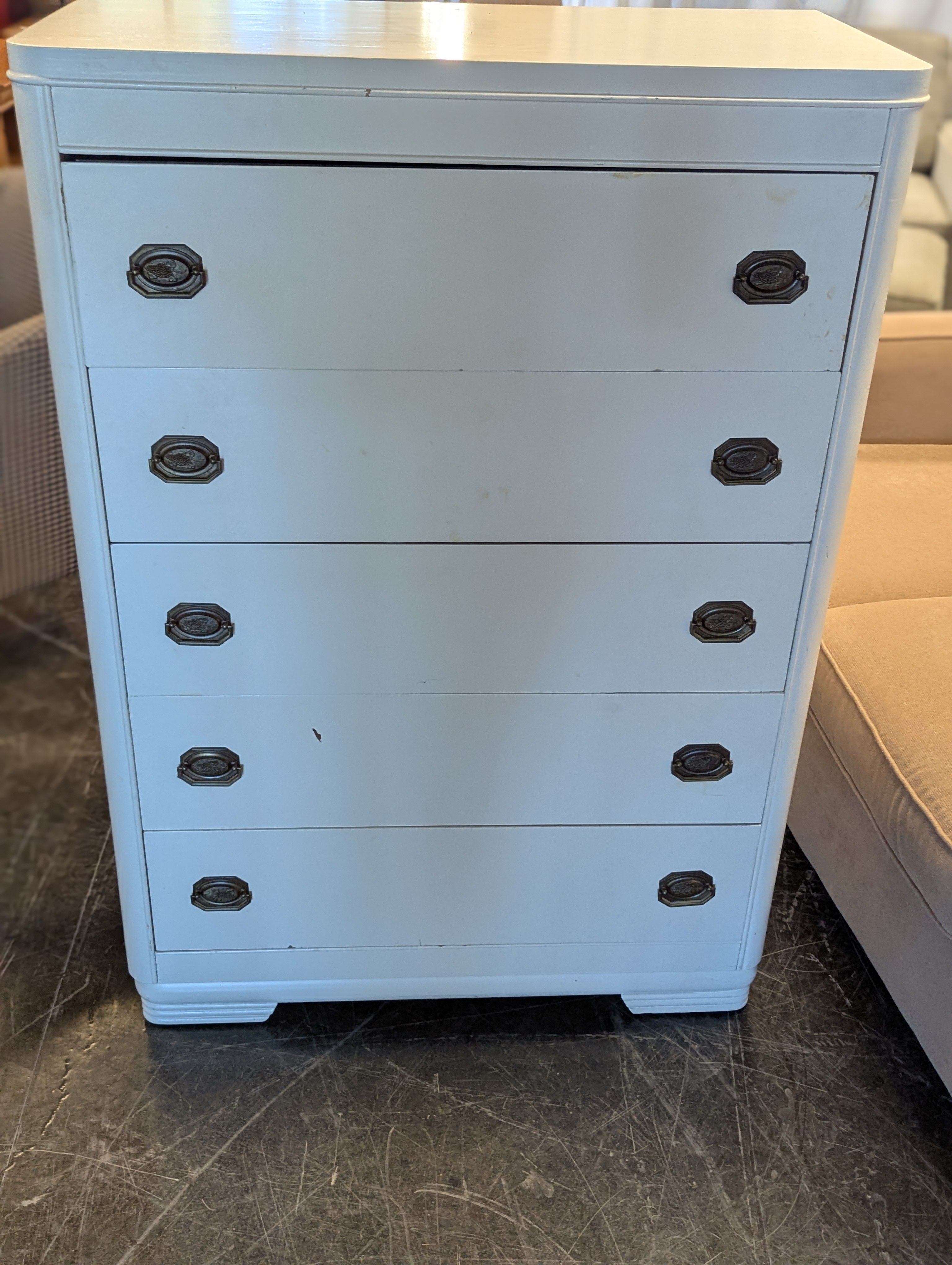 Painted White Art Deco Dresser