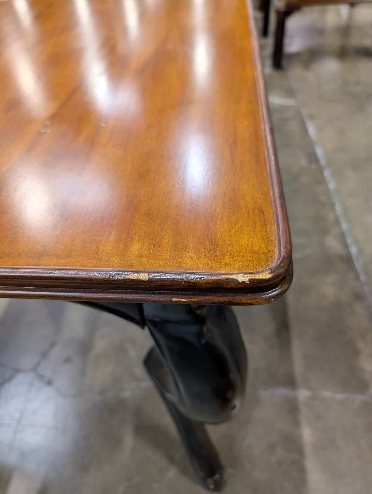 Distressed Black and Brown Wood Console Table