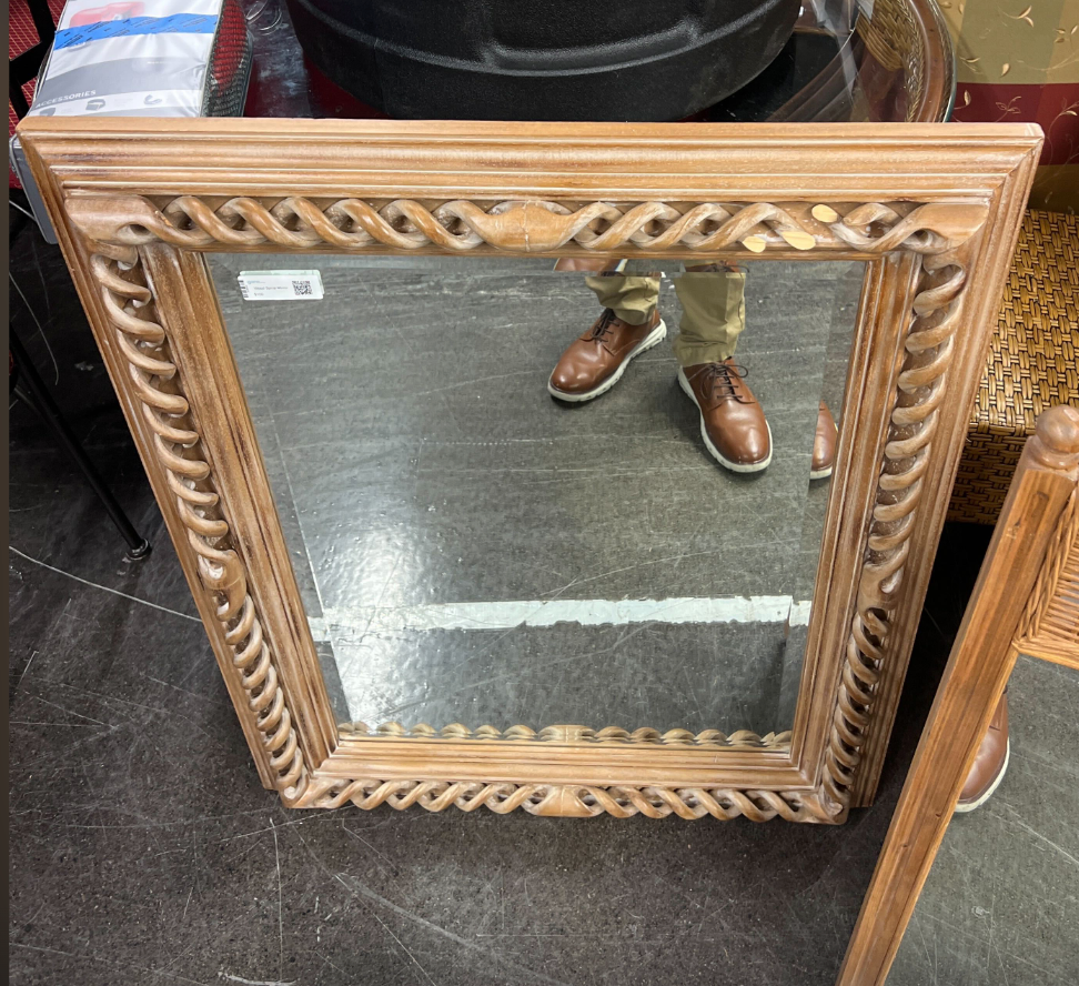 Wood Spiral Mirror