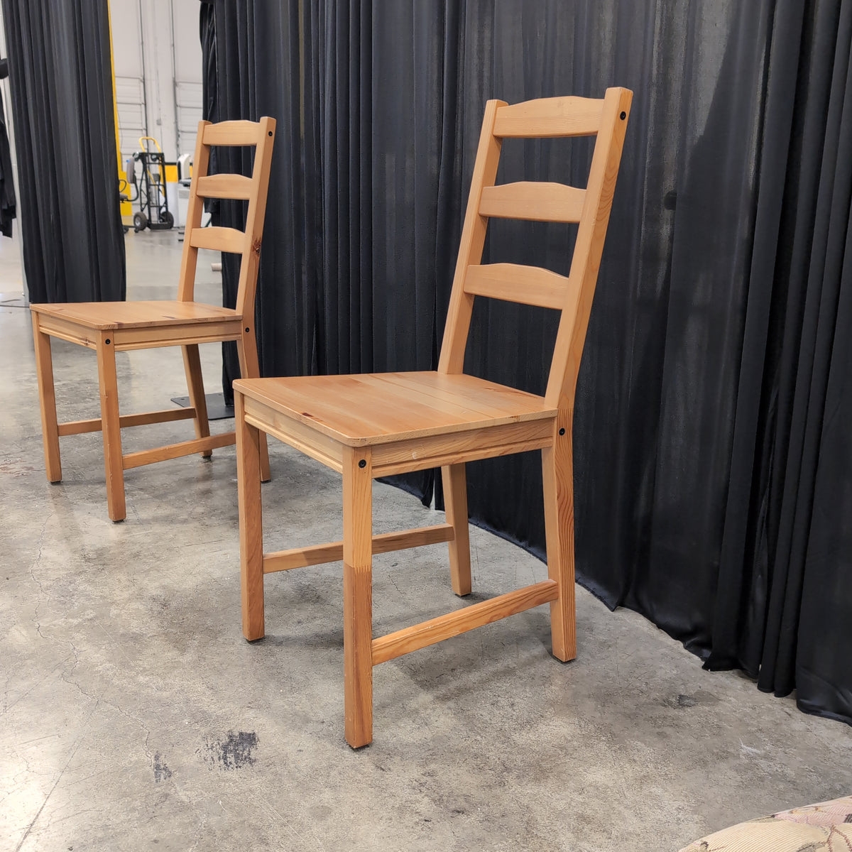 Light Wood Ladder Back Dining Chair with Upholstered Seat