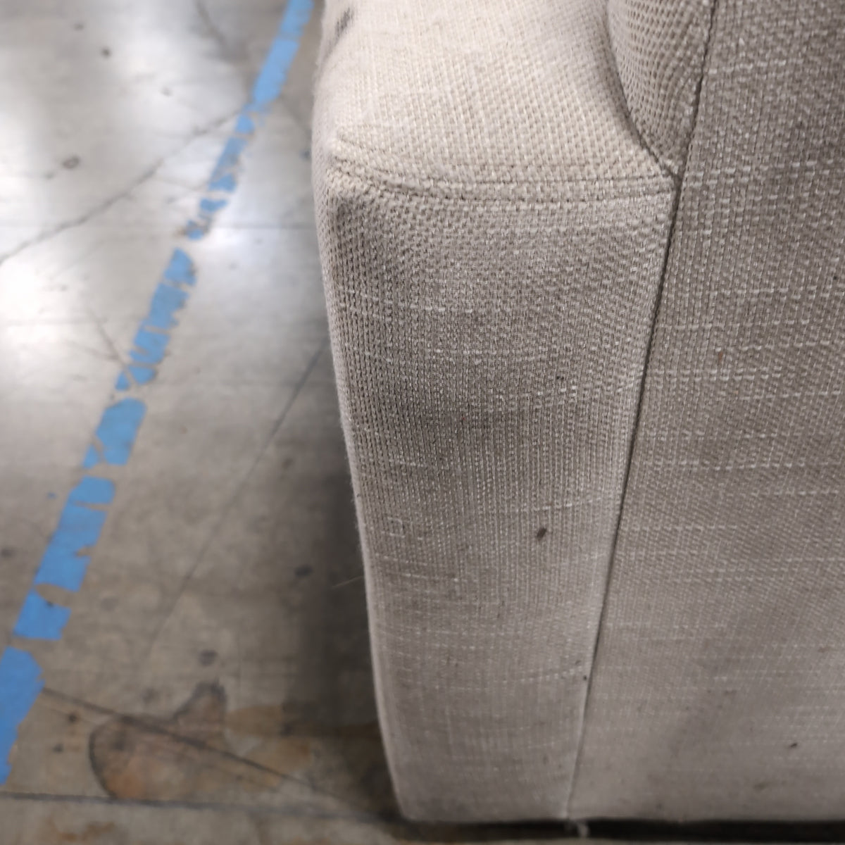 Modern Light Beige Fabric Two-Cushion Couch