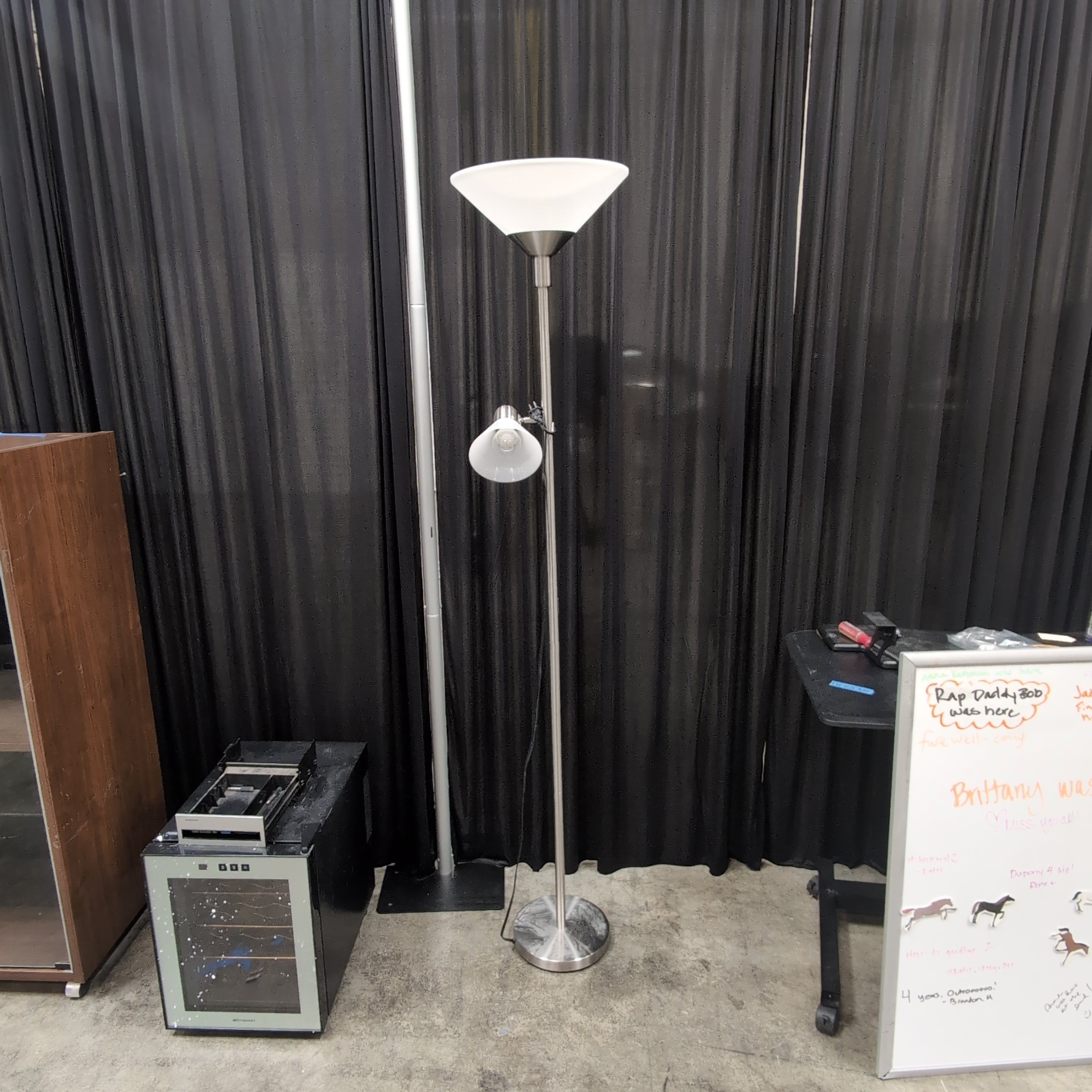 Brushed Nickel Uplight Floor Lamp with Reading Light