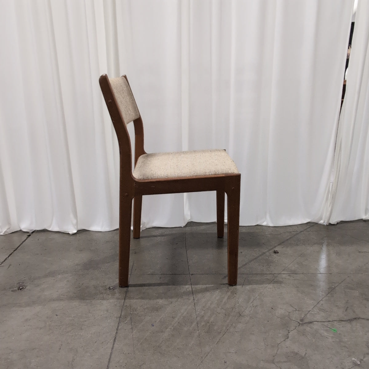 Mid-Century Modern Upholstered Dining Chair in Wood