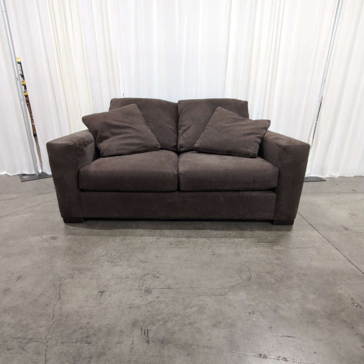 Brown Microfiber Two-Cushion Loveseat