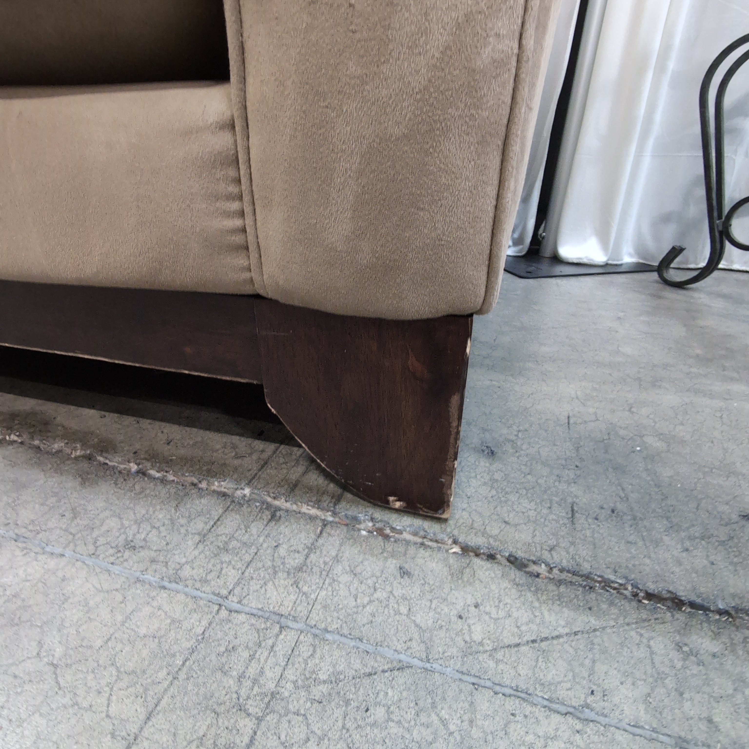 Tan Microfiber Rolled Arm Couch