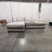 test Oatmeal Woven Fabric L-Shaped Sectional Couch with Piping Detail....test