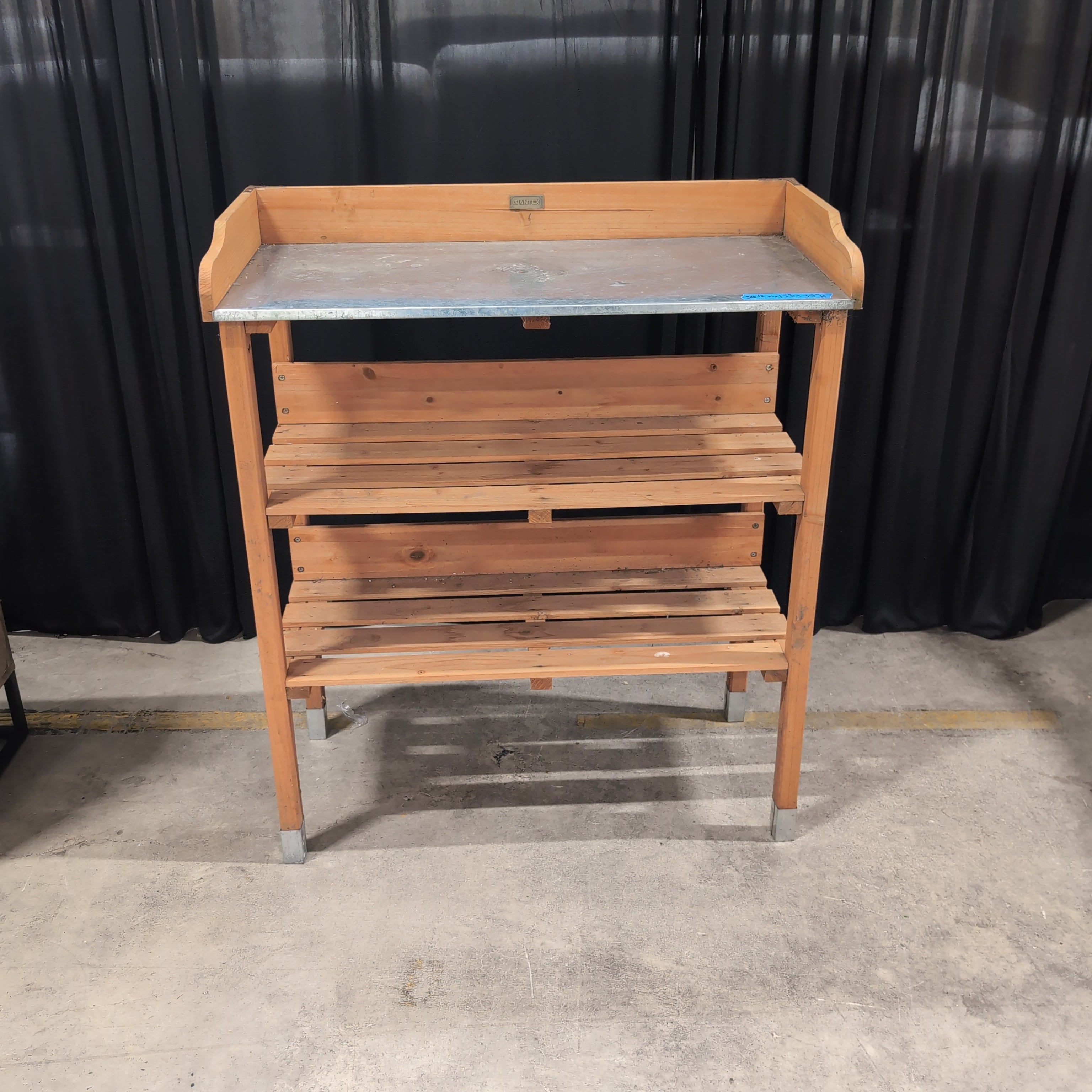 GRANTEX Wood Potting Bench with Galvanized Top