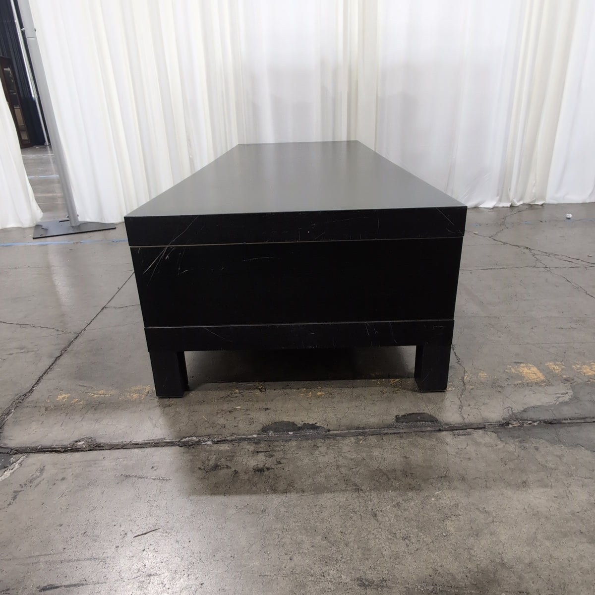 IKEA Black Rectangular Low Profile TV Stand