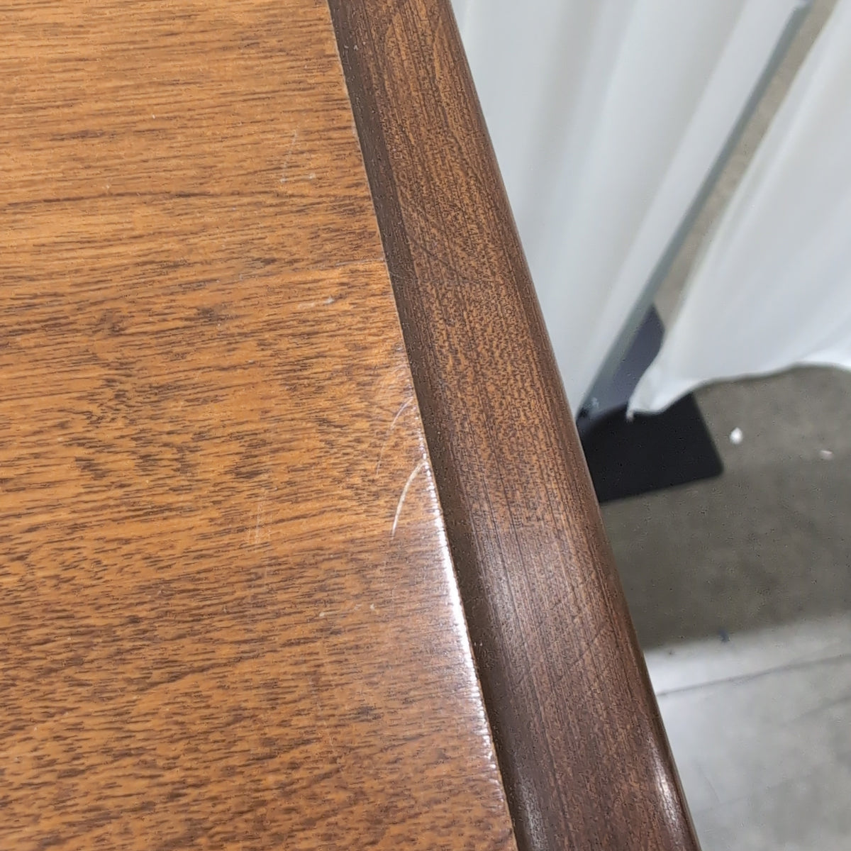 Cherry-Stained Wood Five-Drawer Dresser with Ornate Pulls