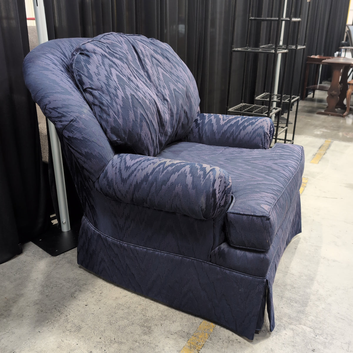 Plush Deep Purple Recliner with Zigzag Pattern