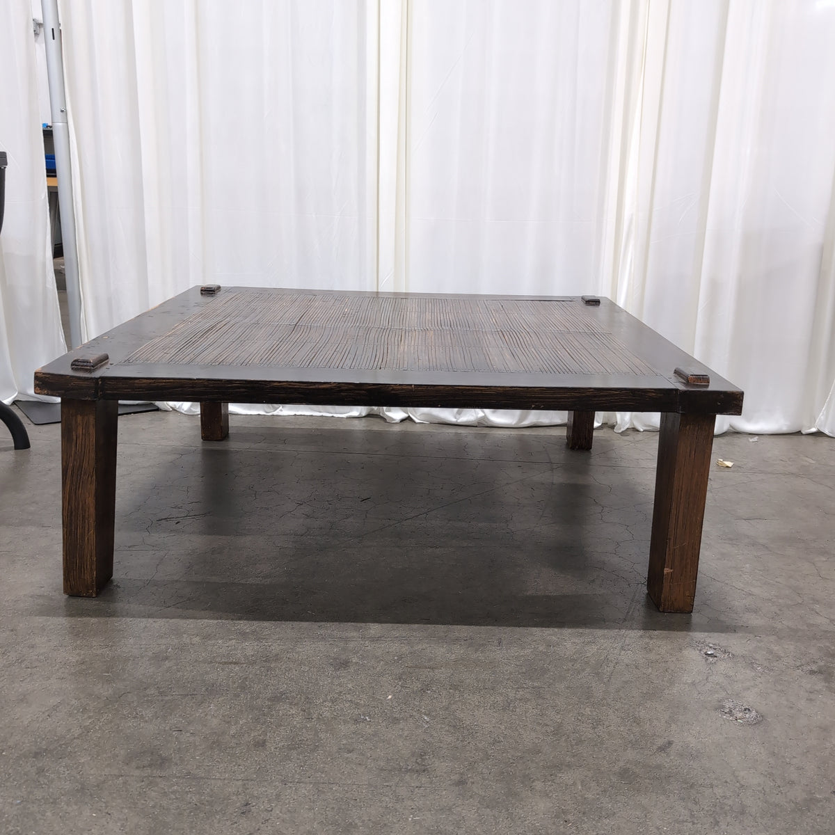 Dark Stained Hardwood Plank Dining Table