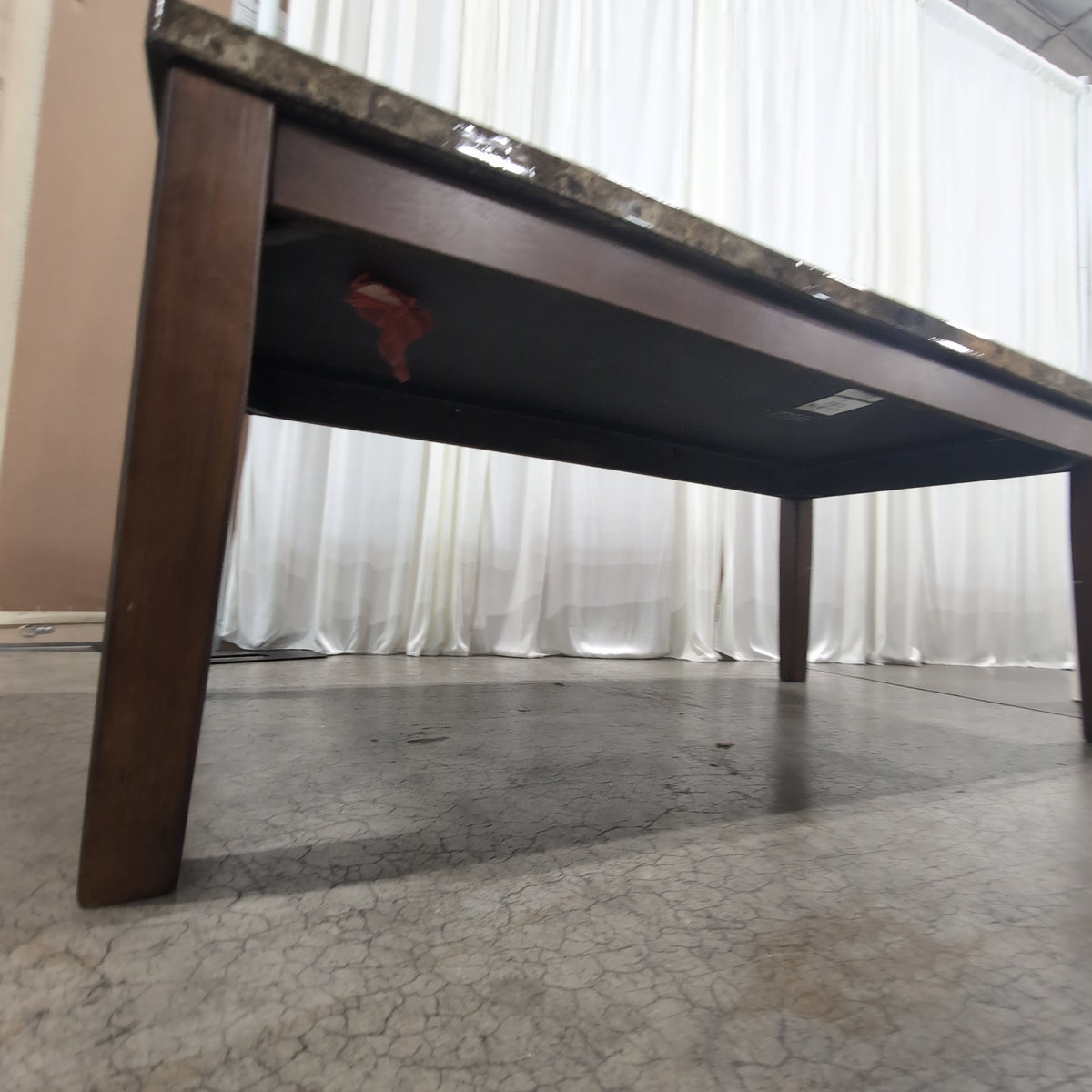 Rectangular Multi-tone Patterned Top Dining Table with Wood Base
