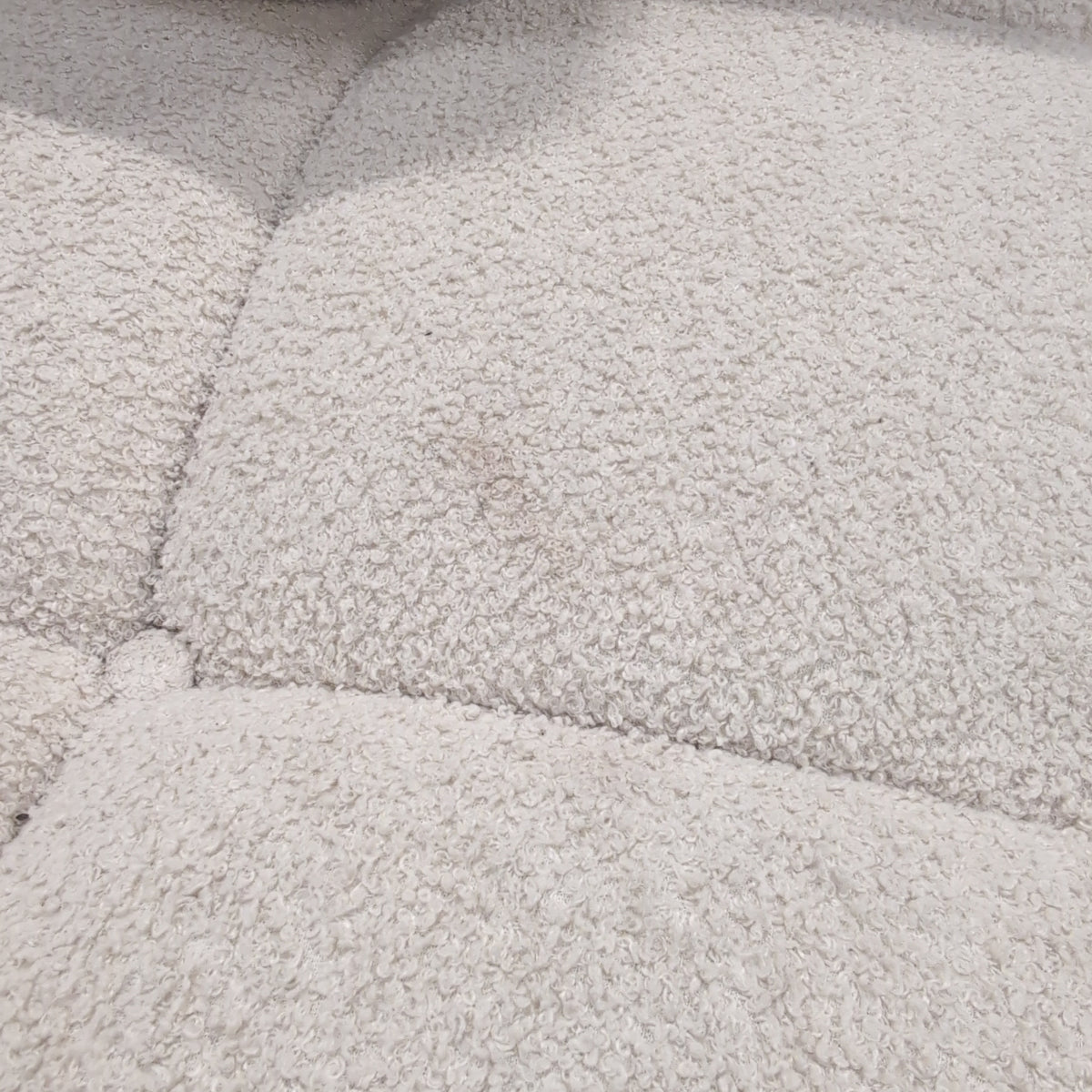 Cream Boucle Tufted Modern Couch