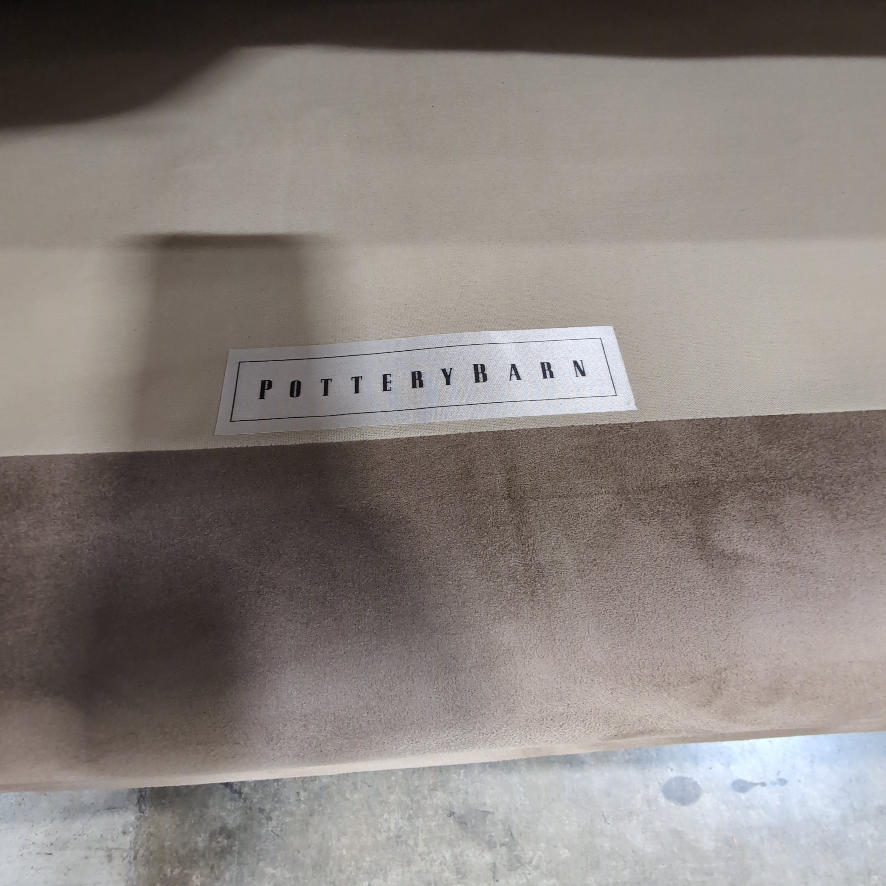 Neutral Tan L-Shaped Sectional Couch in Microfiber