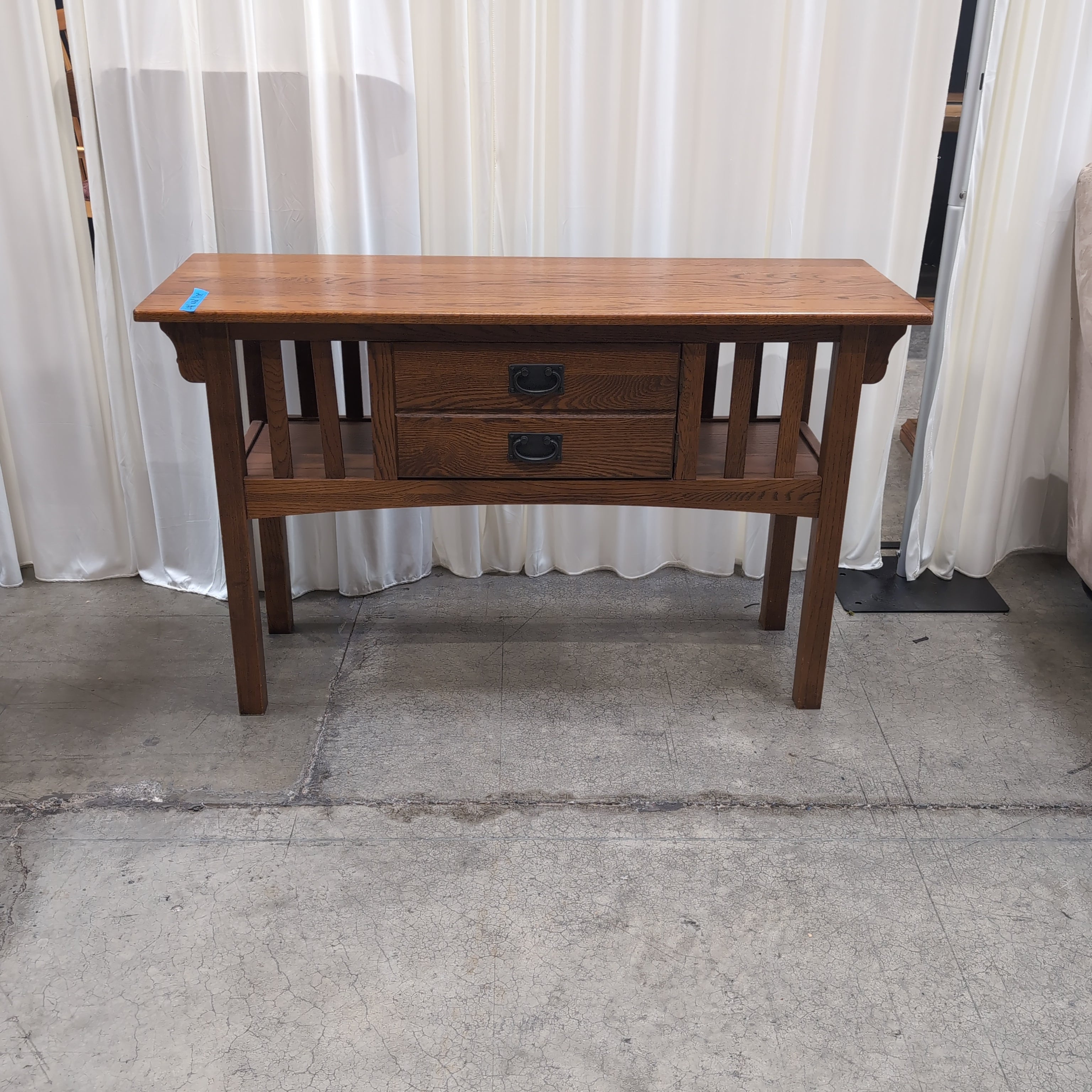 Craftsman Hardwood Two-Drawer Console Table