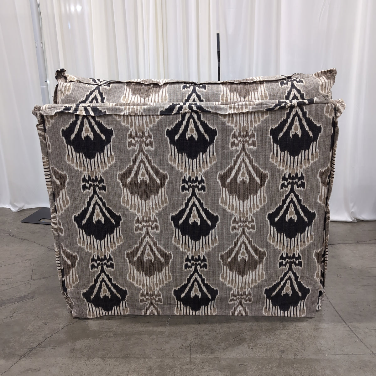 Patterned Multi-Tone Sectional Couch with Ikat Design