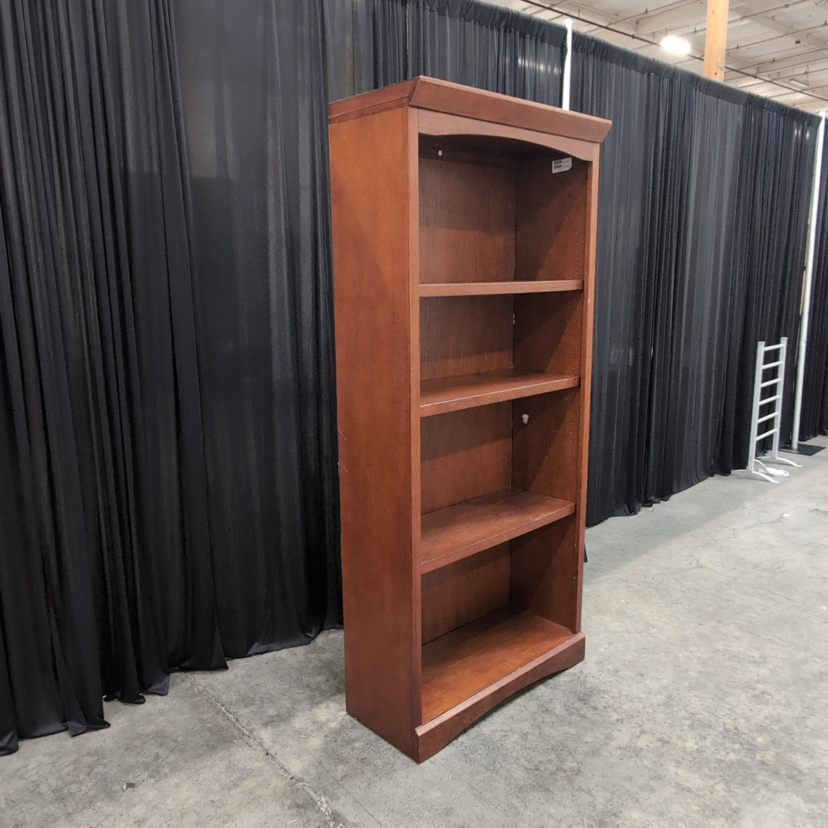 Warm Brown Wood Four-Shelf Bookcase