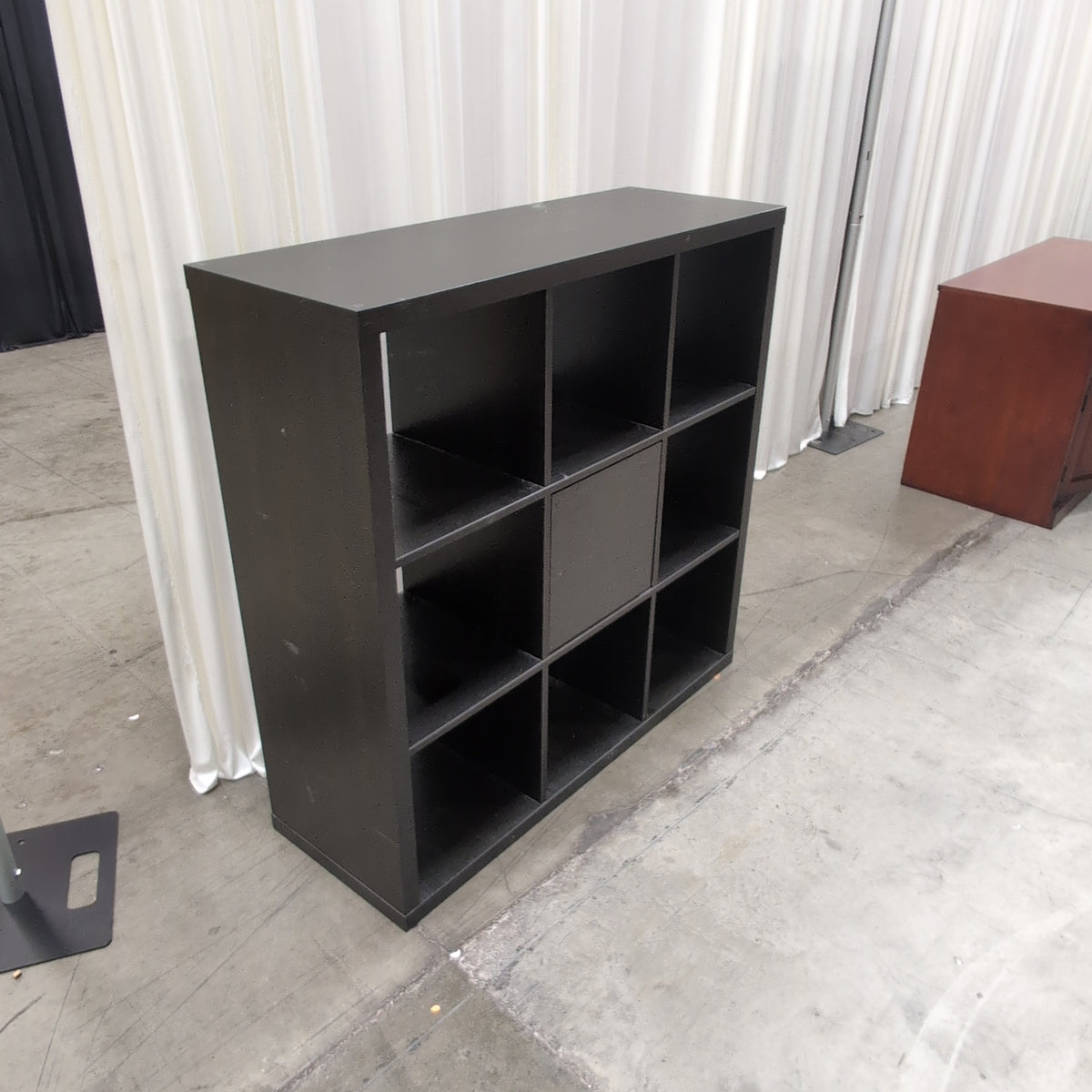 Dark Grey Twelve-Cube Bookcase in Wood-Look Laminate