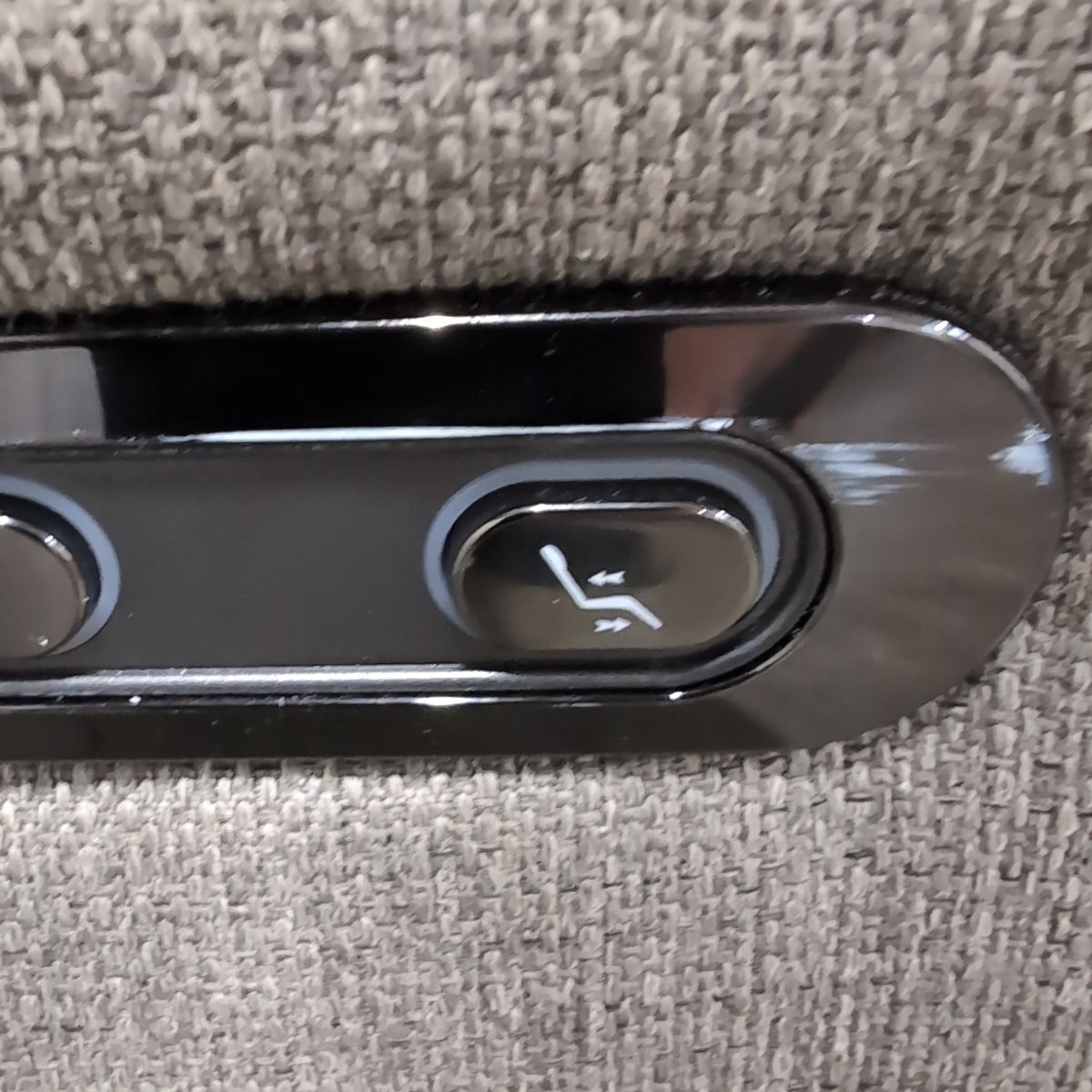 Light Gray Fabric Three-Seat Couch with Reclining Seats