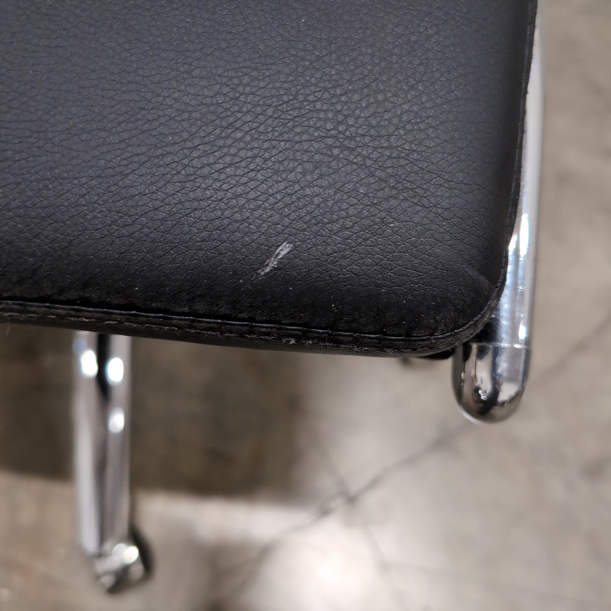 Modern Black Executive Office Chair with Chrome Base