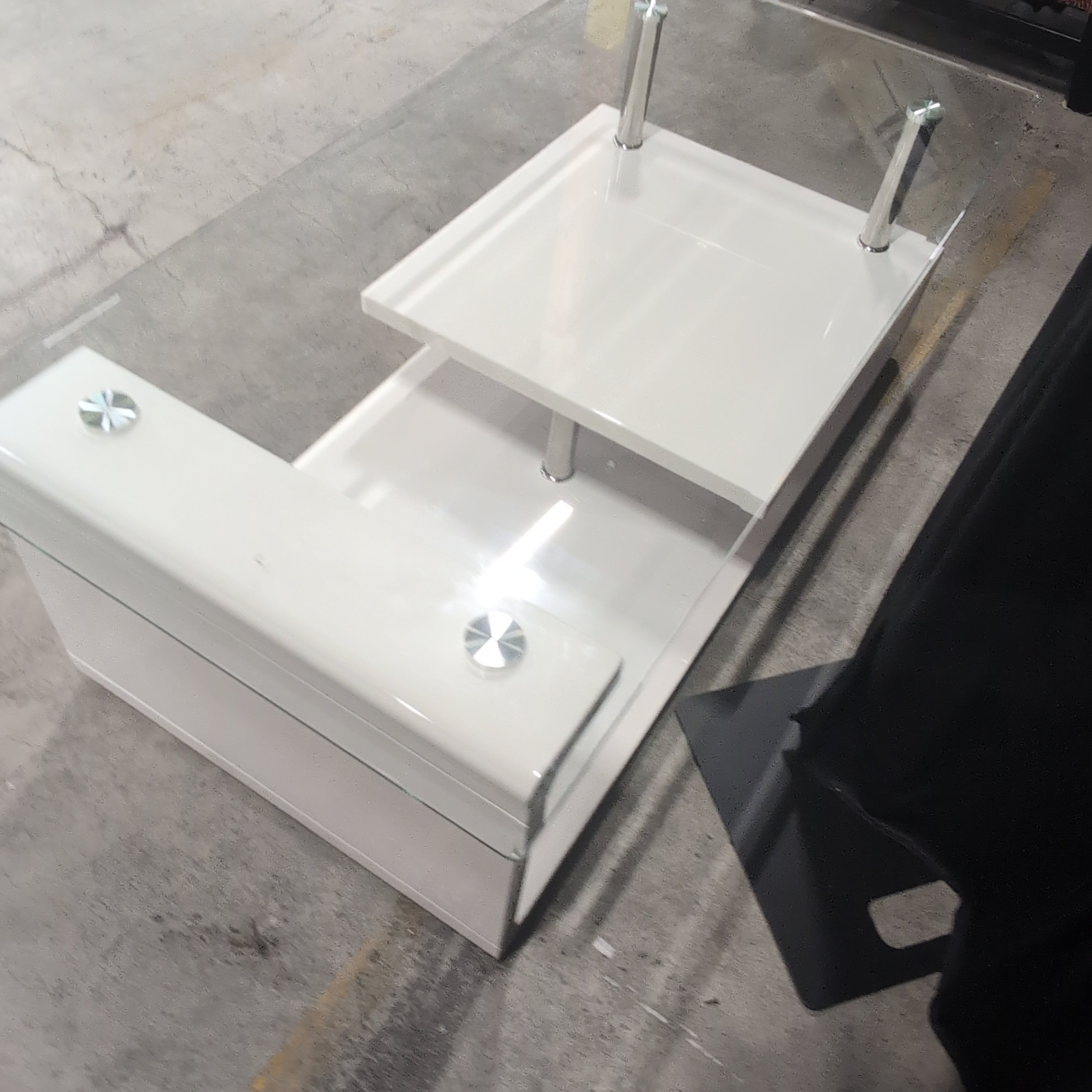 White Contemporary Glass Coffee Table