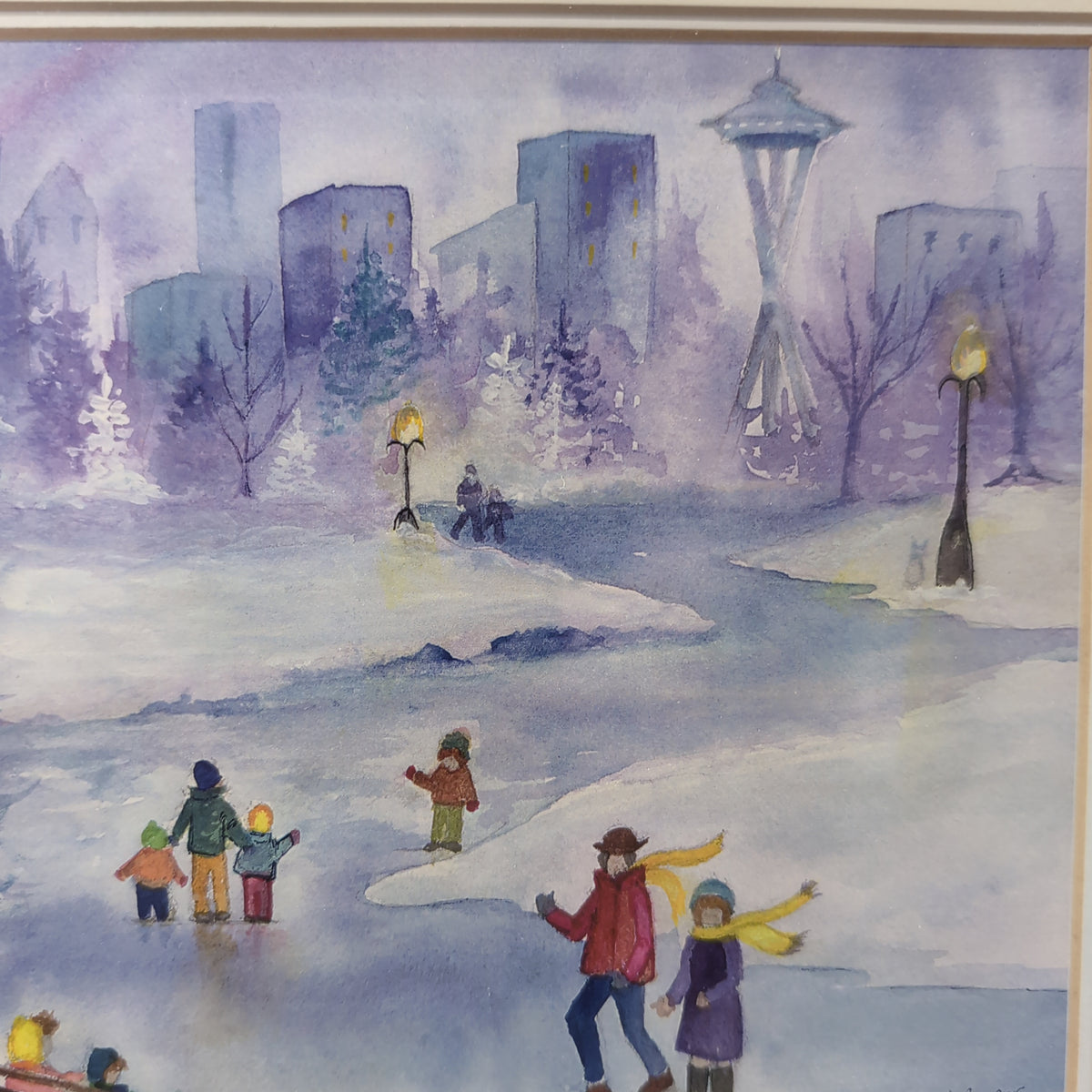 Elaine Mahler Winter Cityscape Framed Print