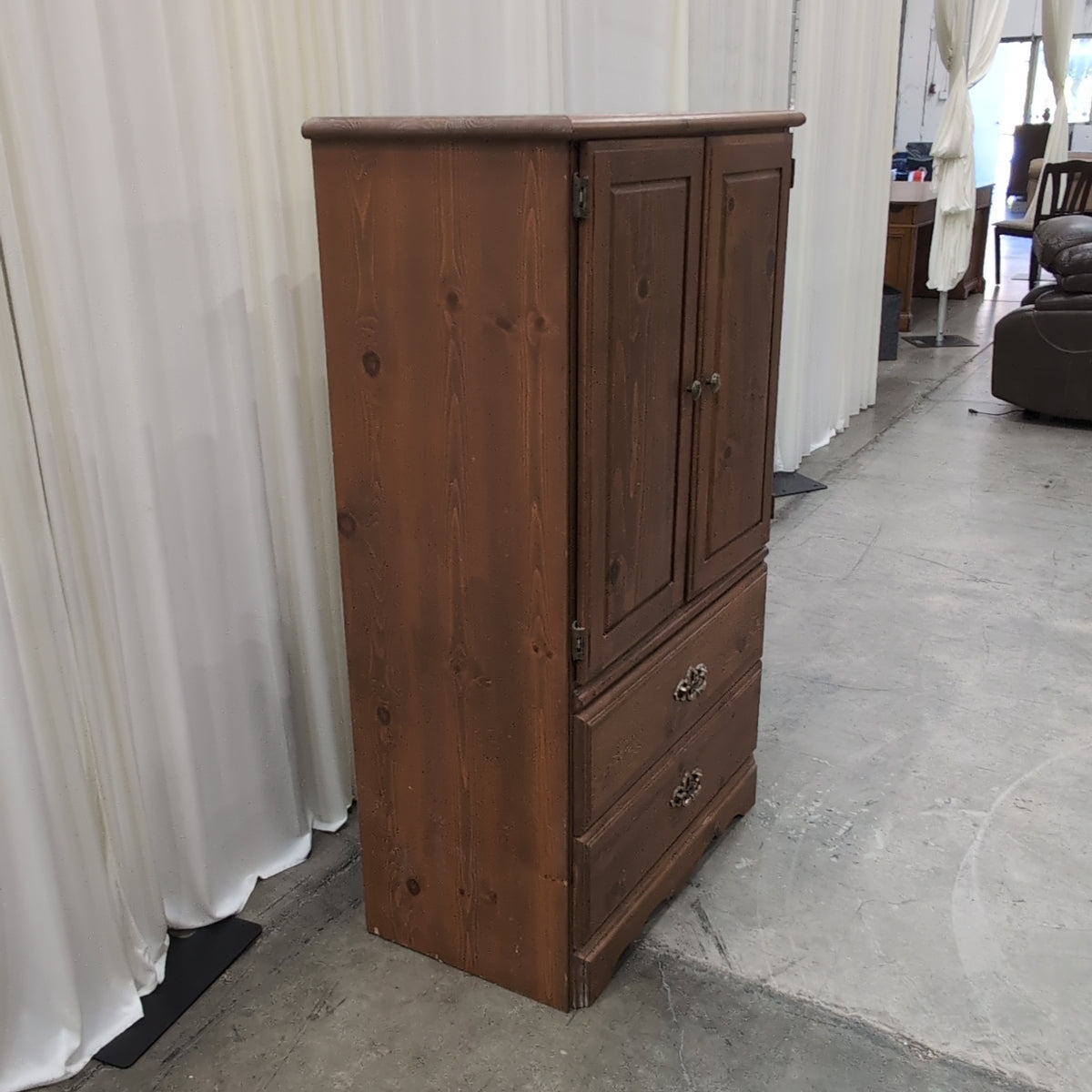 Rustic Pine Wood Small Armoire