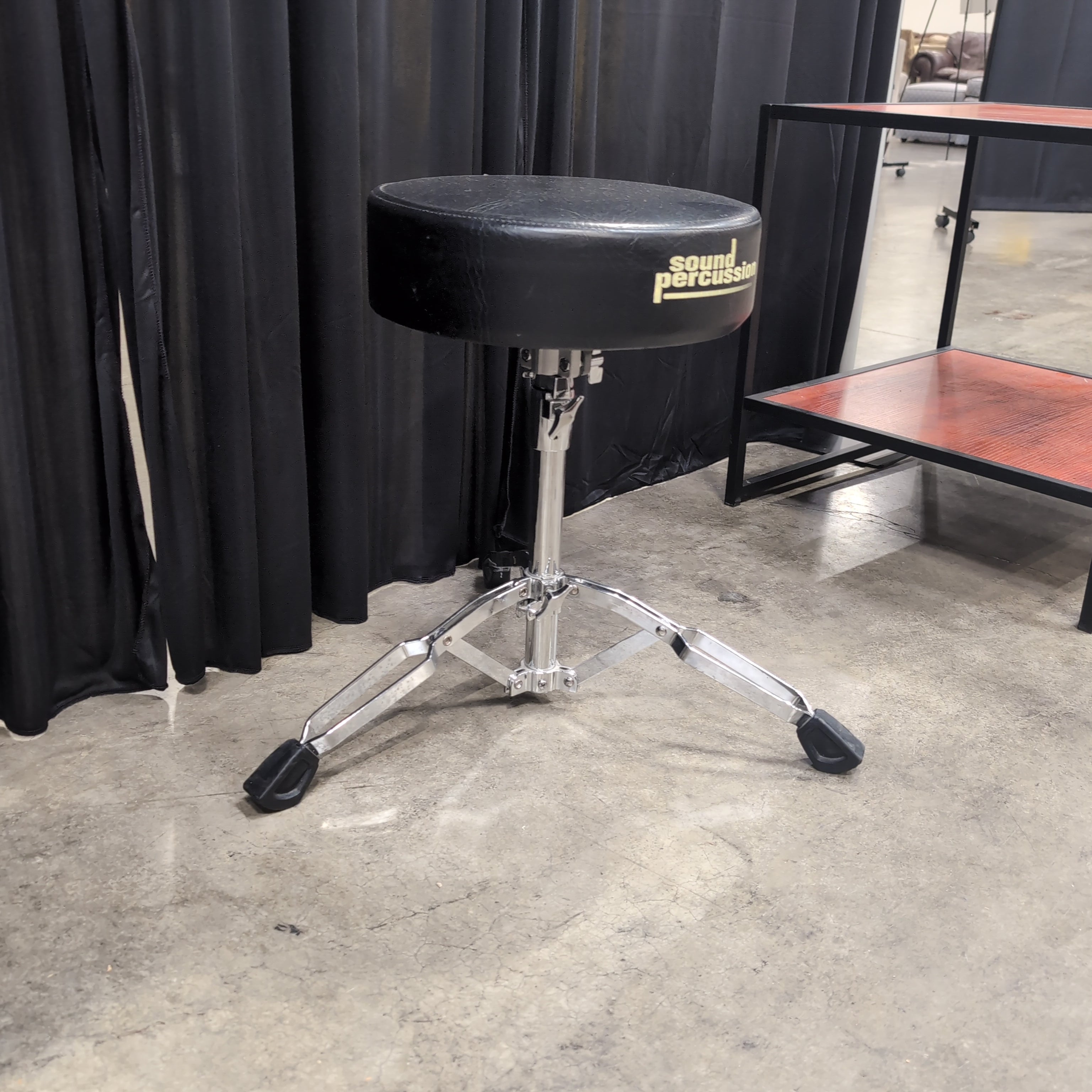 Padded Black Vinyl Drum Throne