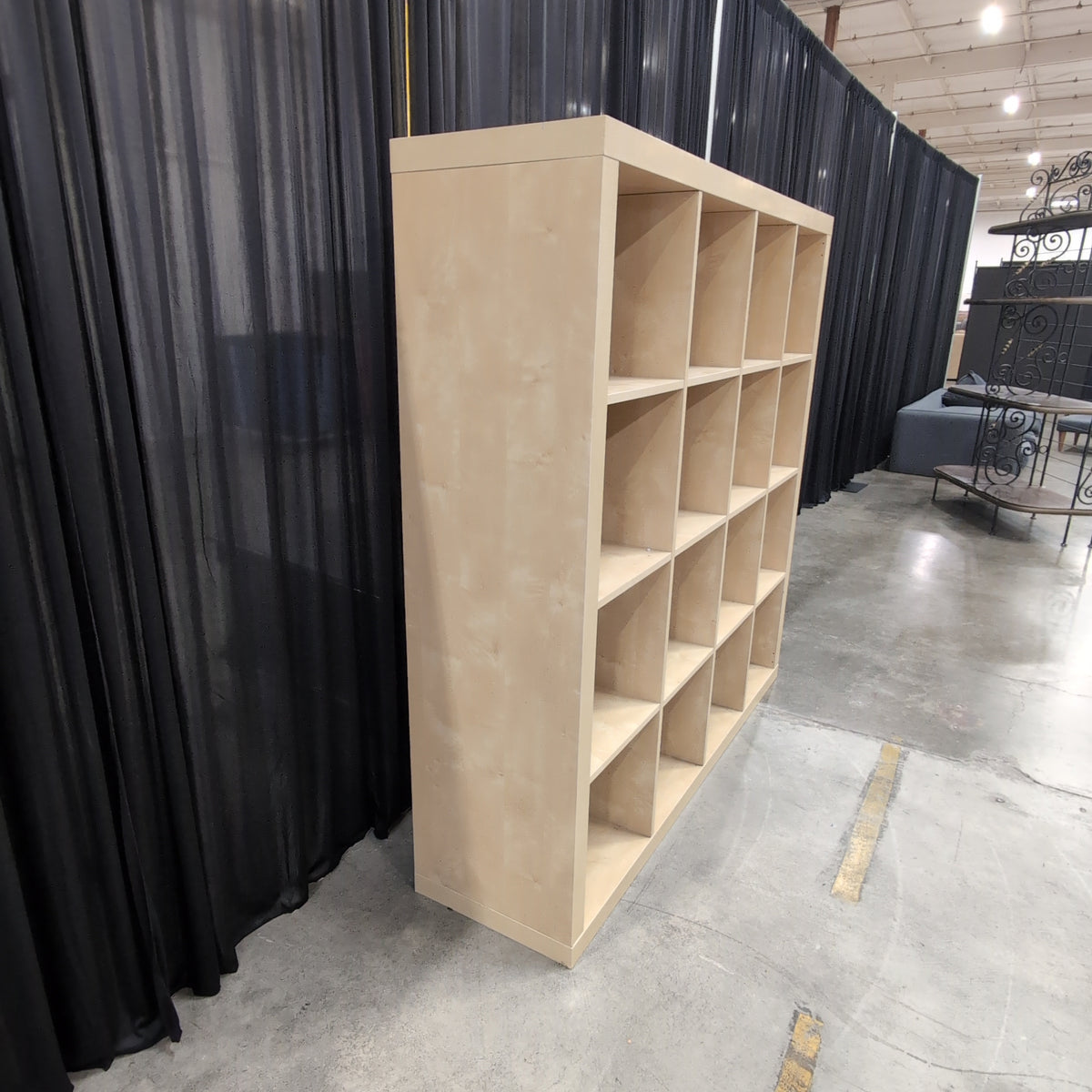 Blonde Wood Sixteen-Cubby Bookcase